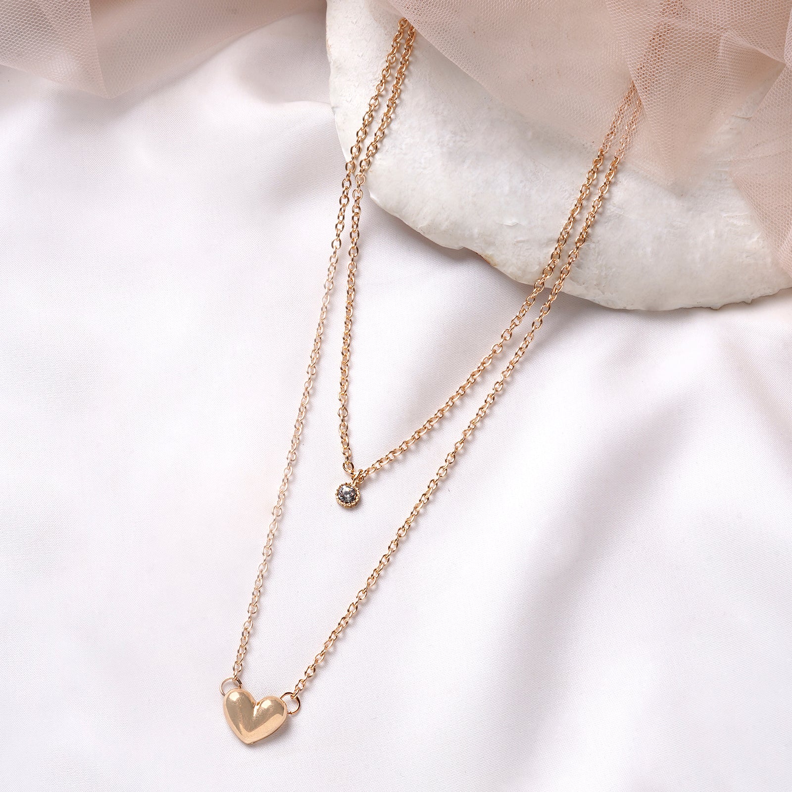 Bewitched Sparkles In Heart Layered Necklace - Image 2