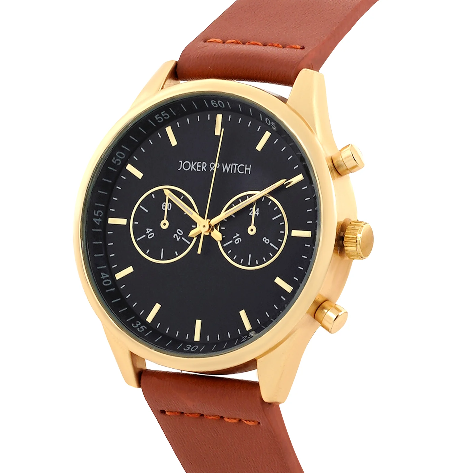 Spectra Blue Large Dial Brown PU Strap Men's Watch - Image 4