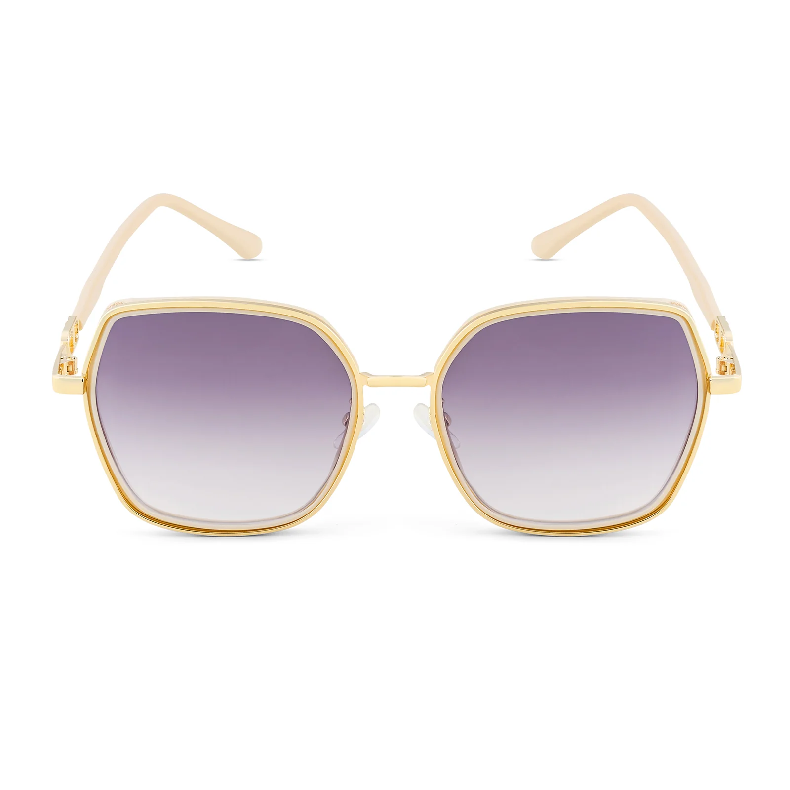 Spectra Purple-Rosegold Oversized Sunglasses - Image 3