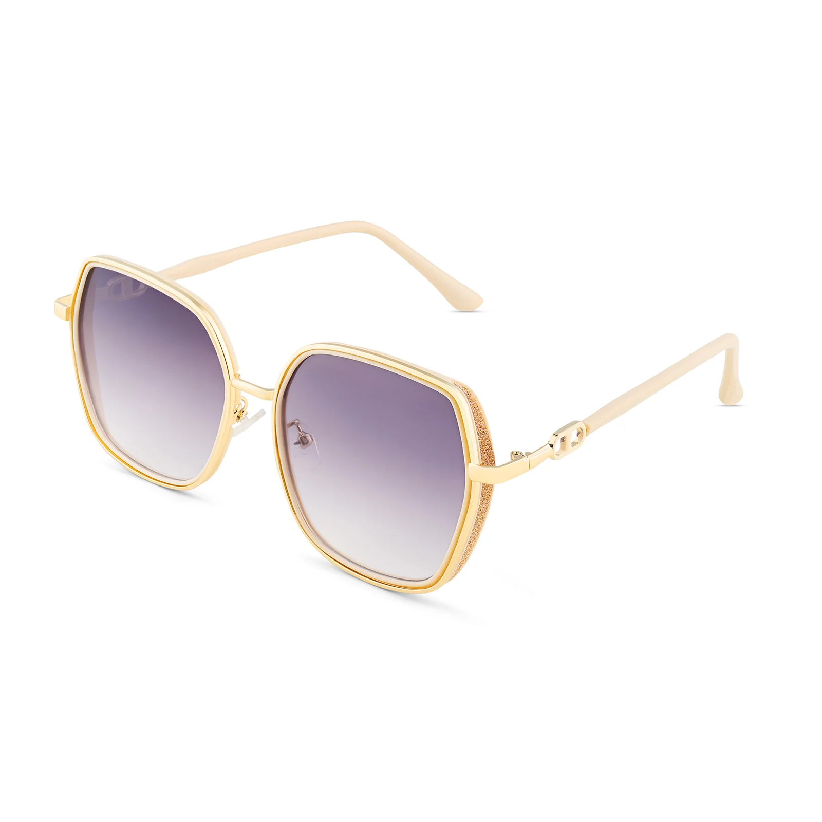 Spectra Purple-Rosegold Oversized Sunglasses - Image 4