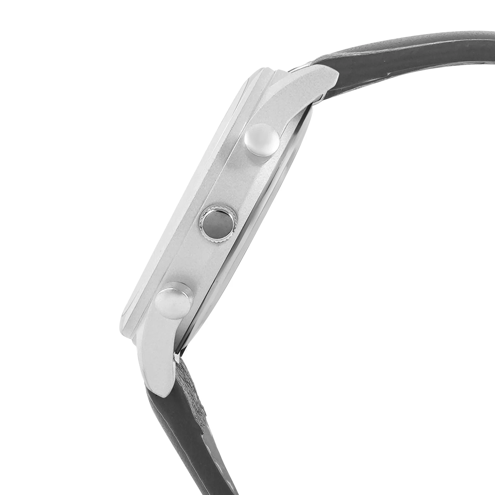 Spectra White Large Dial Grey PU Strap Men's Watch - Image 5