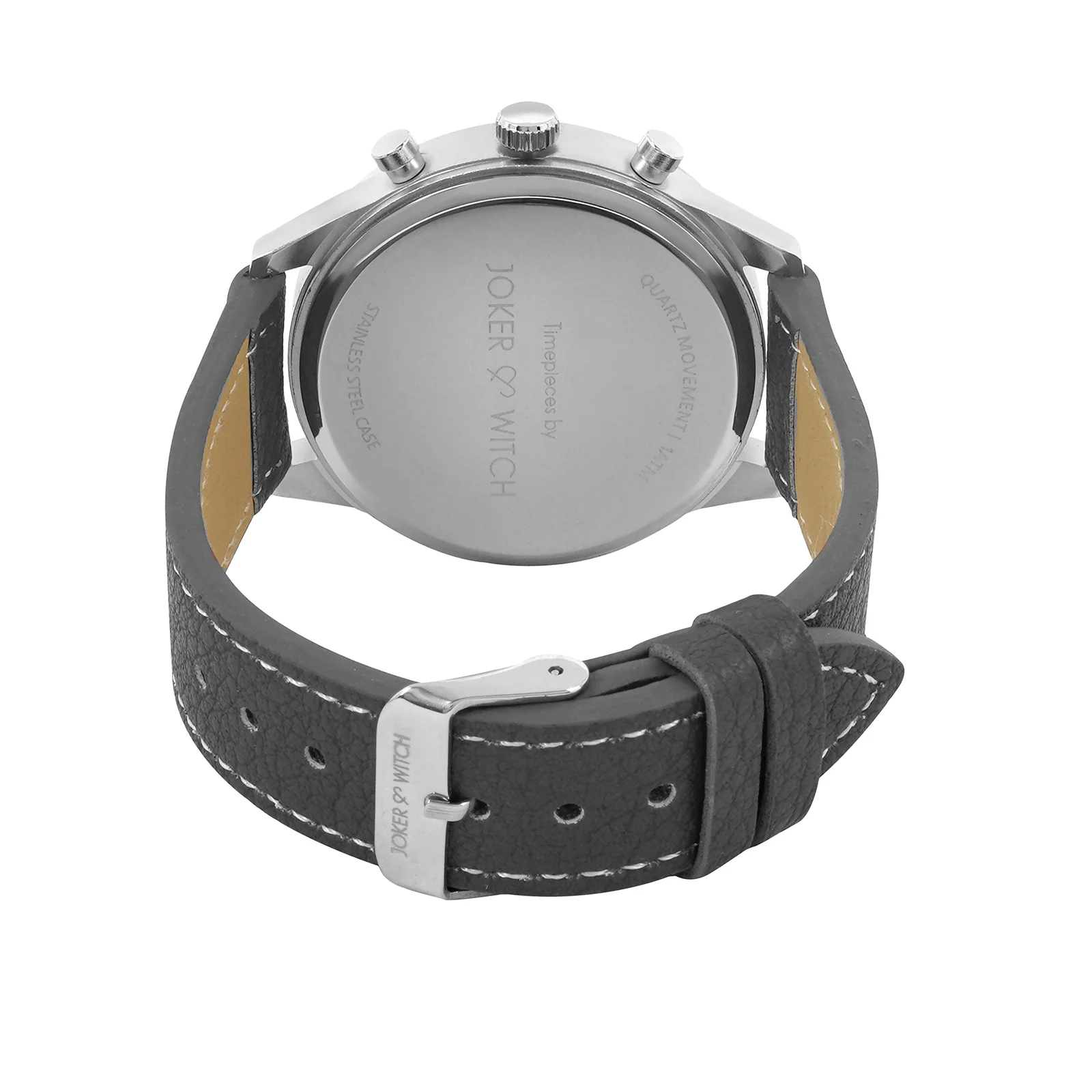 Spectra White Large Dial Grey PU Strap Men's Watch - Image 6