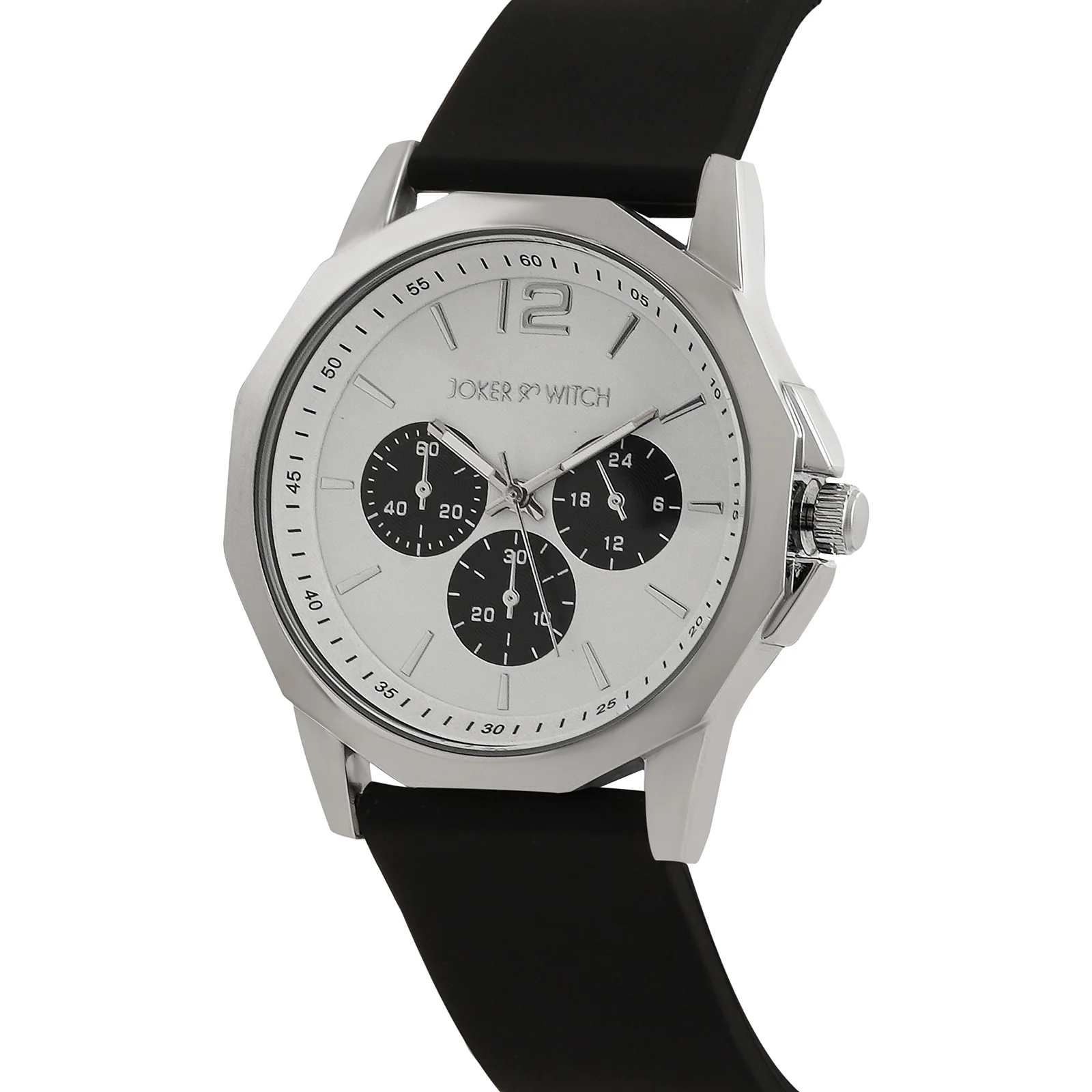 Spyder White Large Hexagon Dial Black Silicone Strap Men's Watch - Image 4