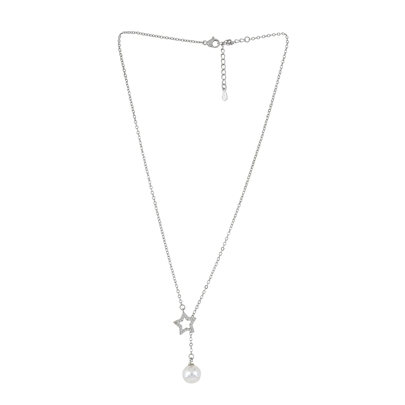 Star Drop Silver Necklace - Image 3