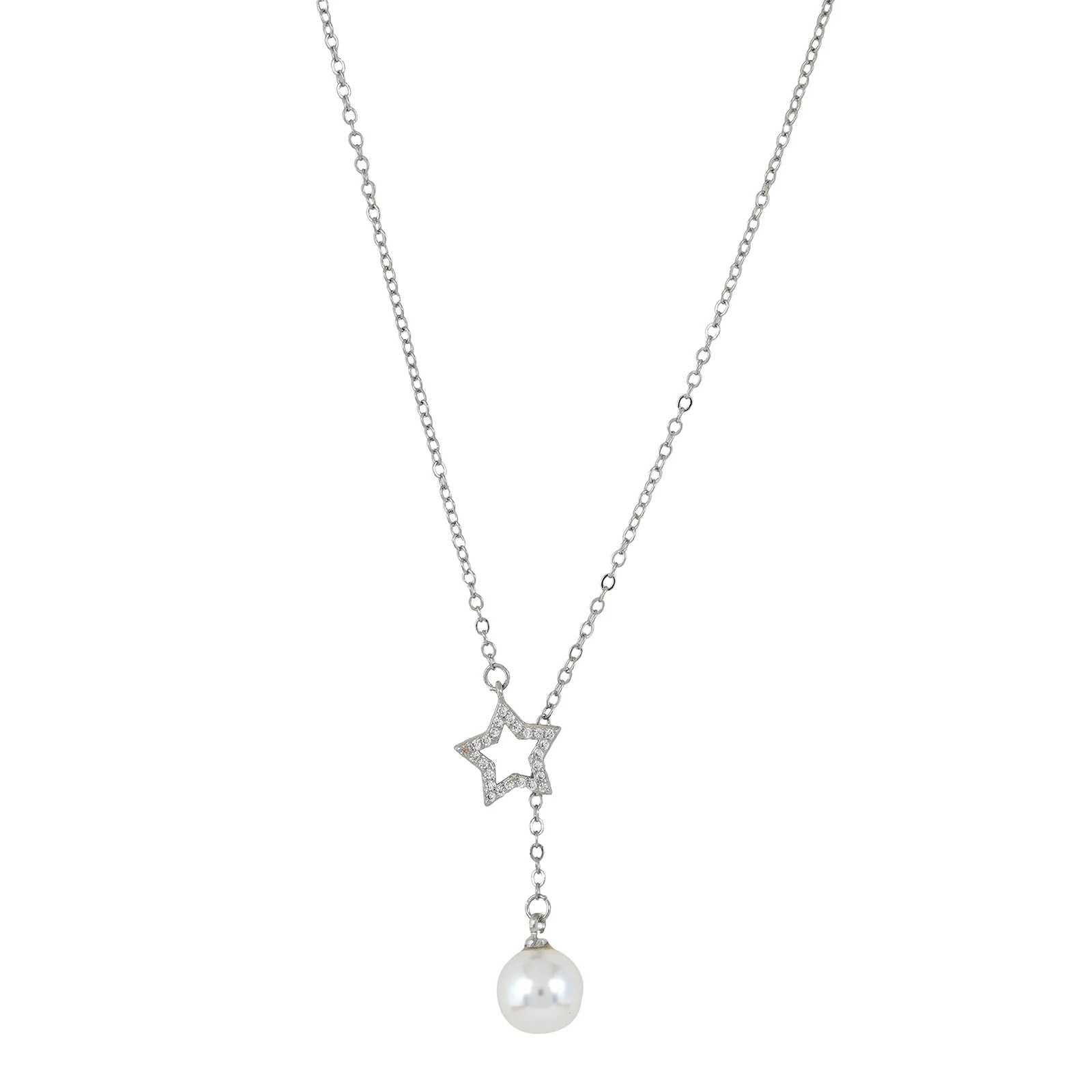Star Drop Silver Necklace - Image 4