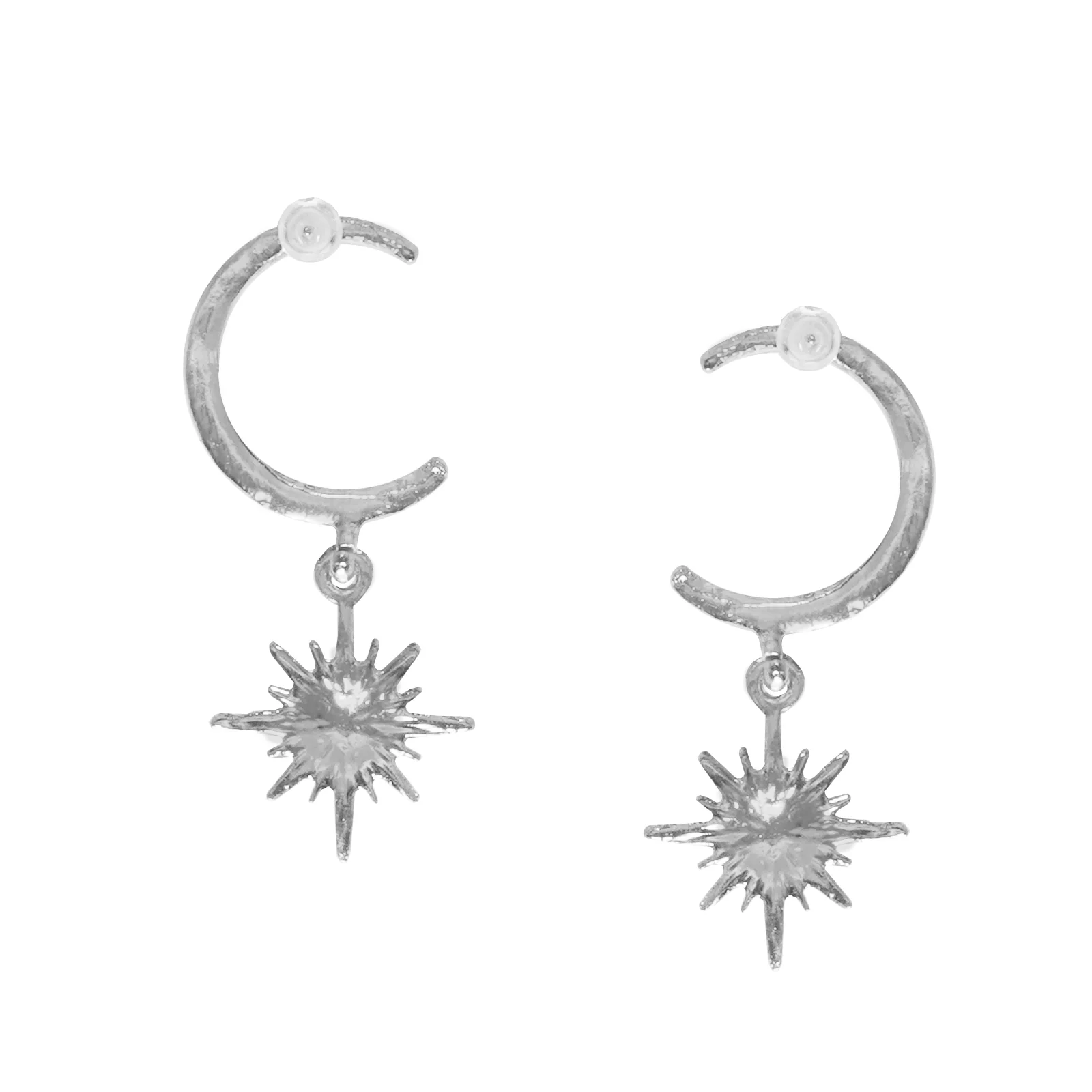 Star Hug Silver Dangler Earrings - Image 4