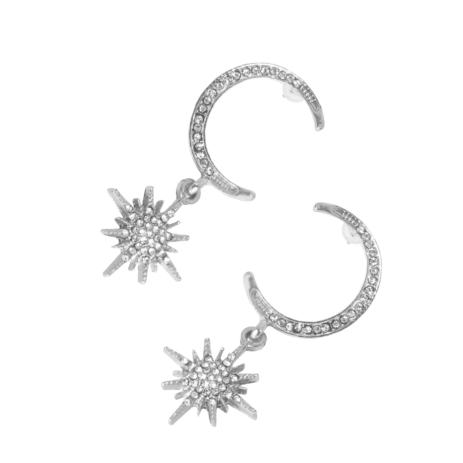 Star Hug Silver Dangler Earrings - Image 5