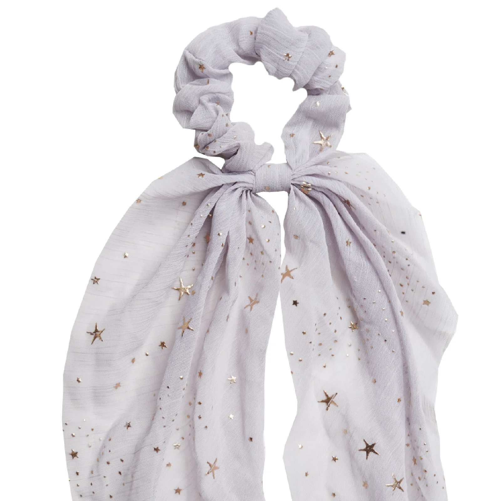 Stardust Grey Scarf Detail Scrunchie - Image 4
