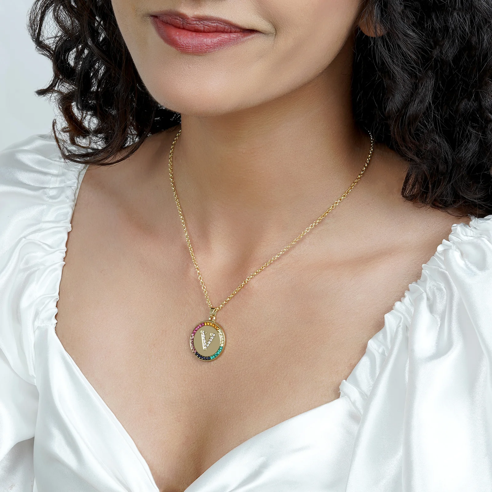 Starlet Alphabet V Necklace - Image 2