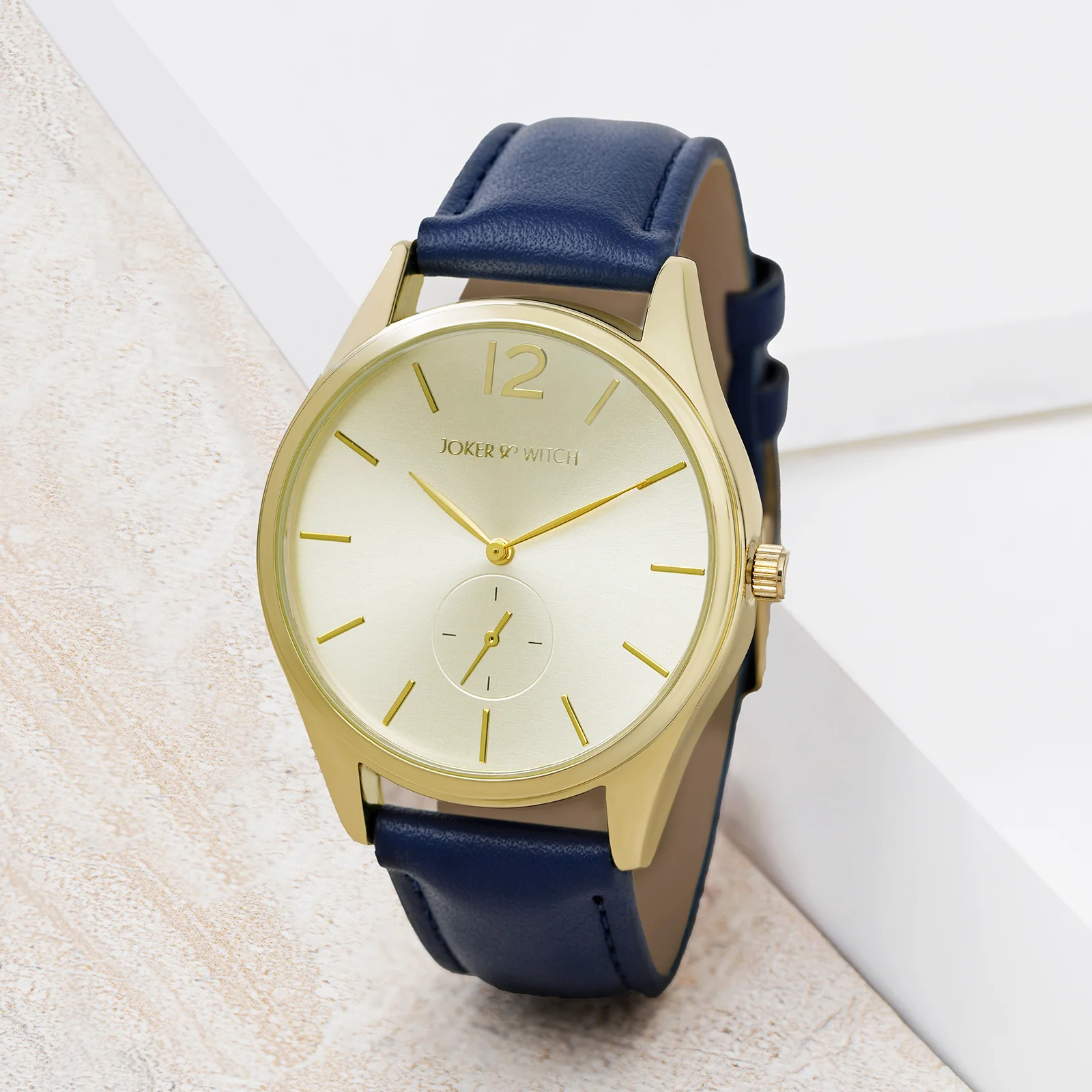 Steadfast Gold Large Dial Blue PU Strap Men's Watch - Image 2