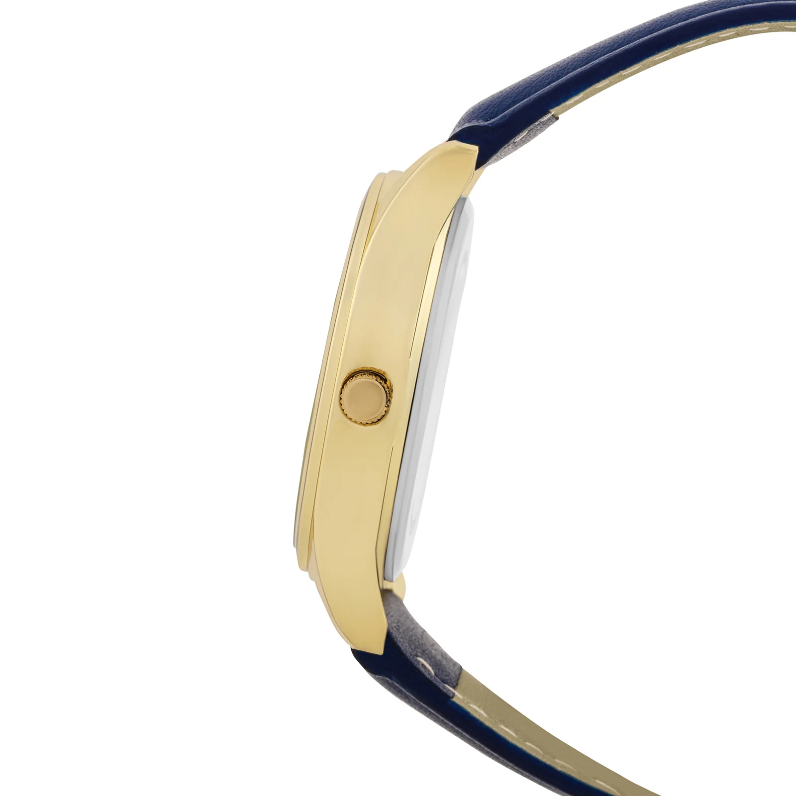 Steadfast Gold Large Dial Blue PU Strap Men's Watch - Image 5