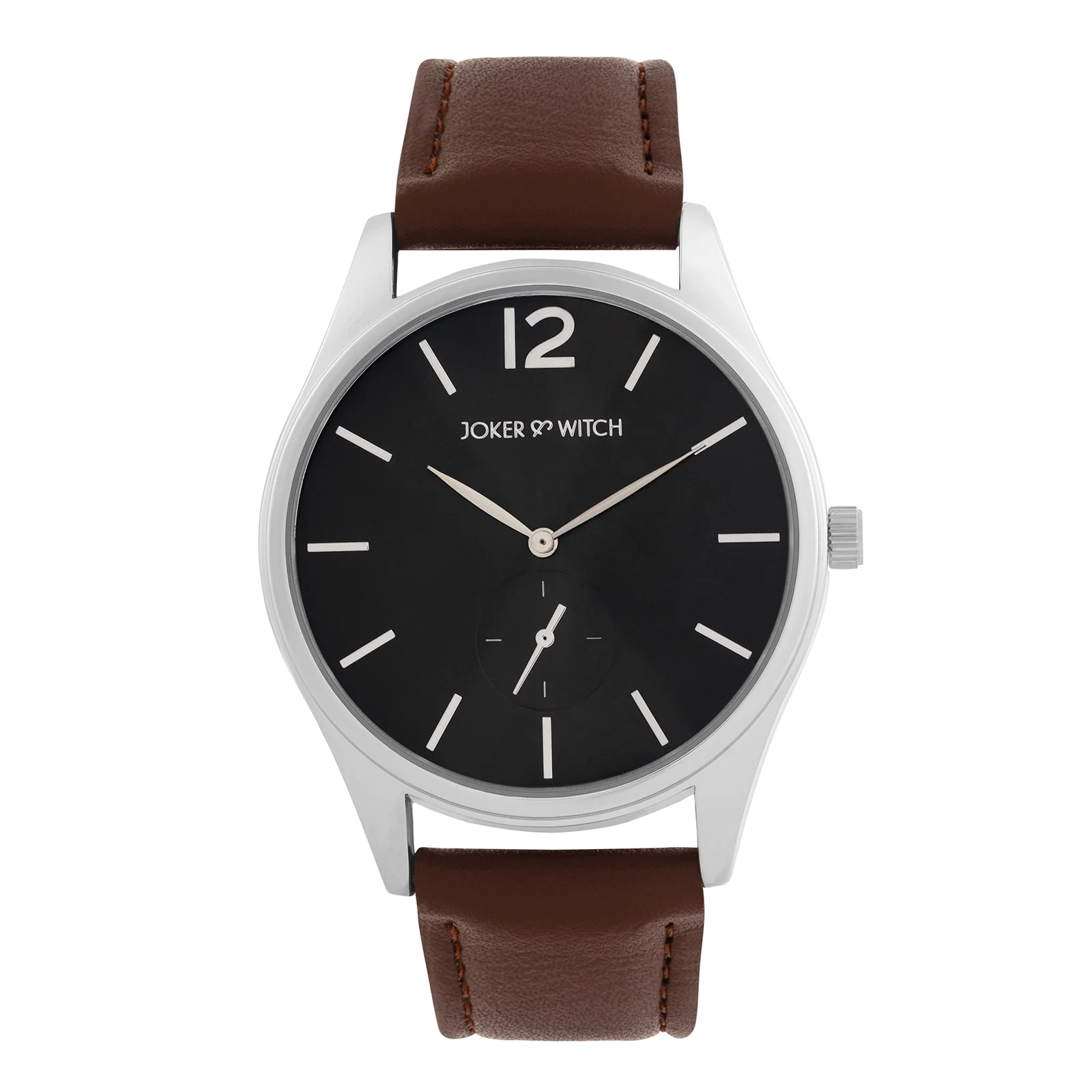 Steadfast Black Large Dial Brown PU Strap Men's Watch - Image 3