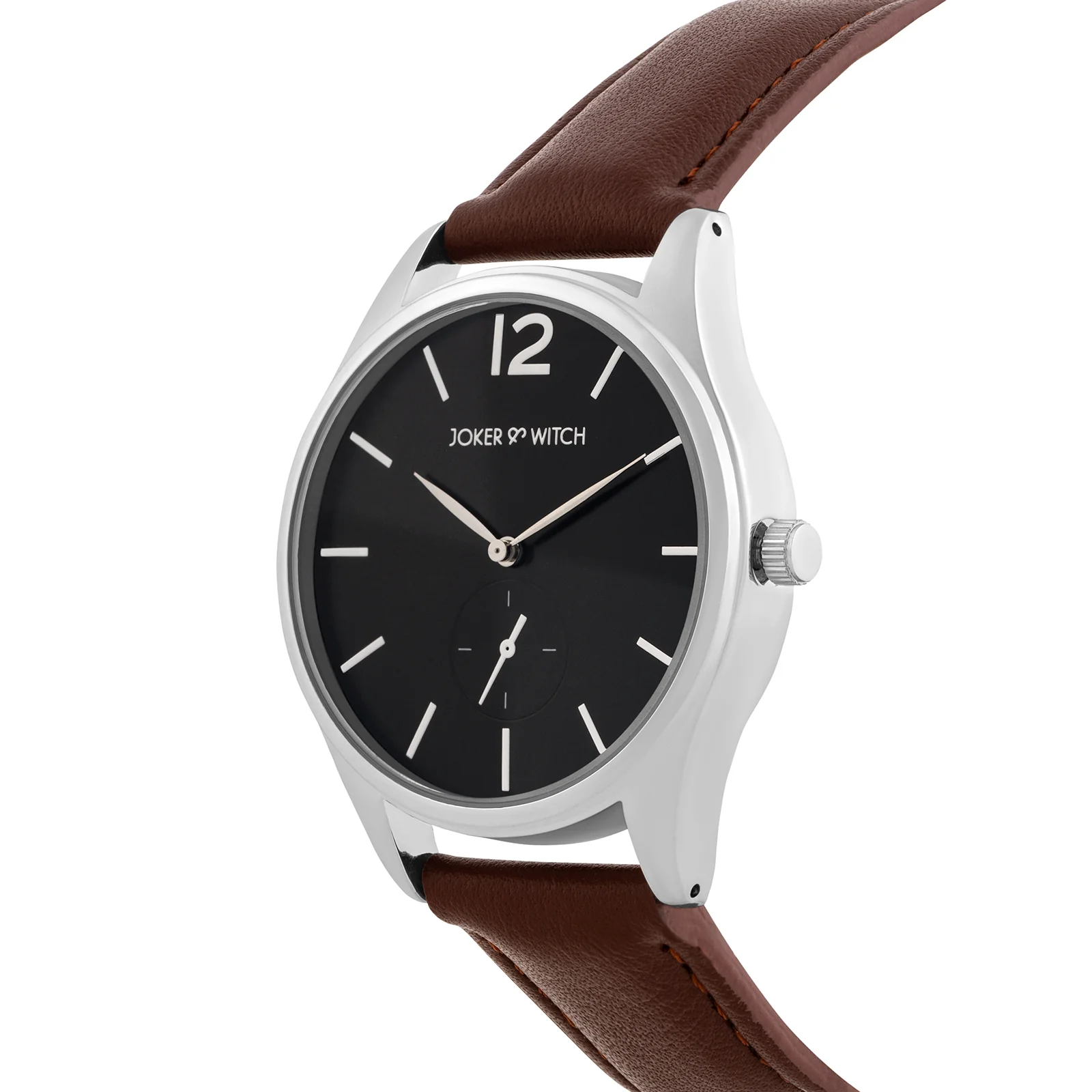 Steadfast Black Large Dial Brown PU Strap Men's Watch - Image 4