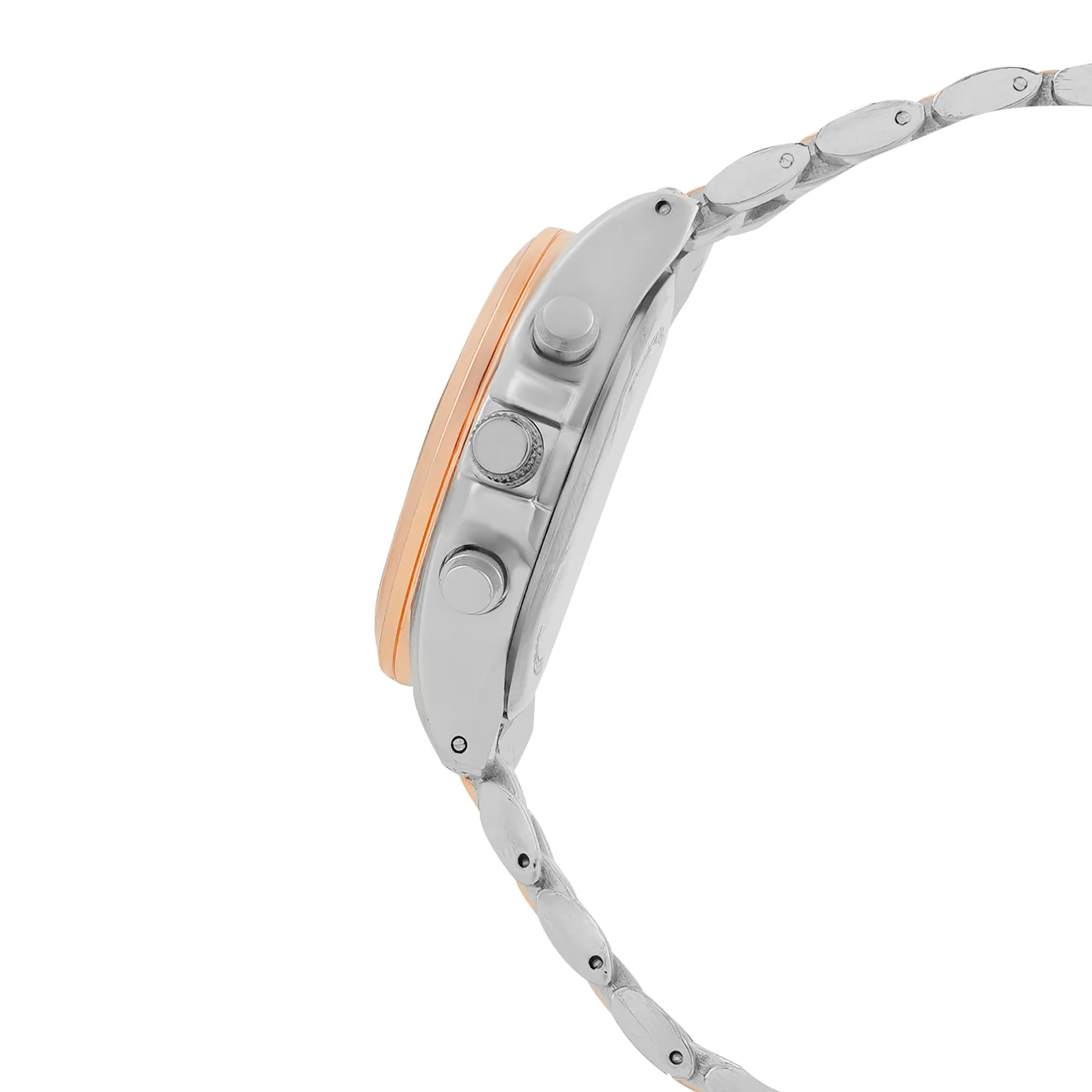 Stellar Black Large Dial Dual Tone Linked Chain Strap Women's Watch - Image 5