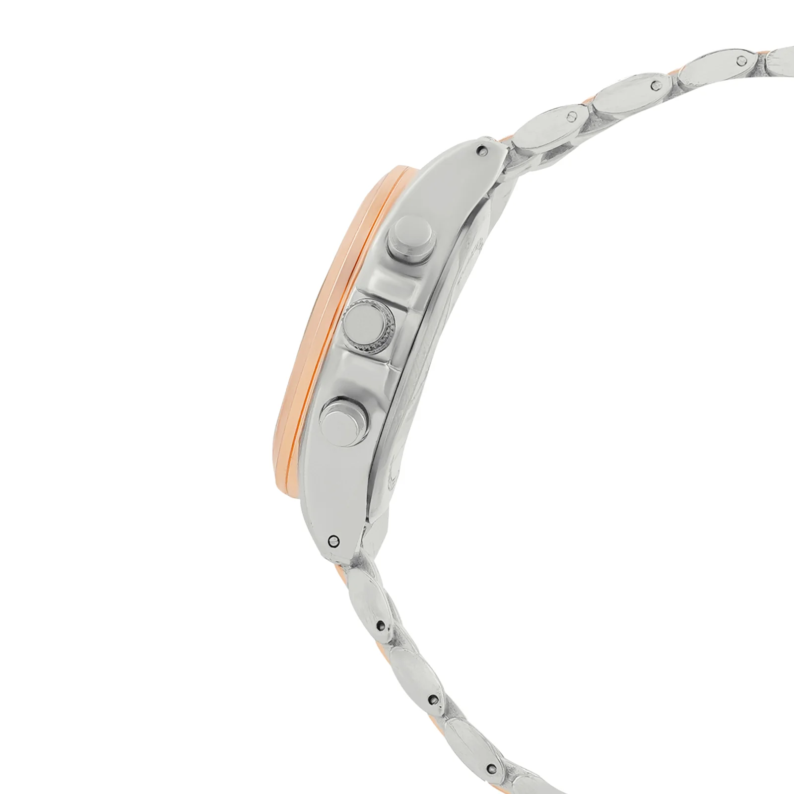 Stellar Silver Large Dial Dual Tone Linked Chain Strap Women's Watch - Image 5