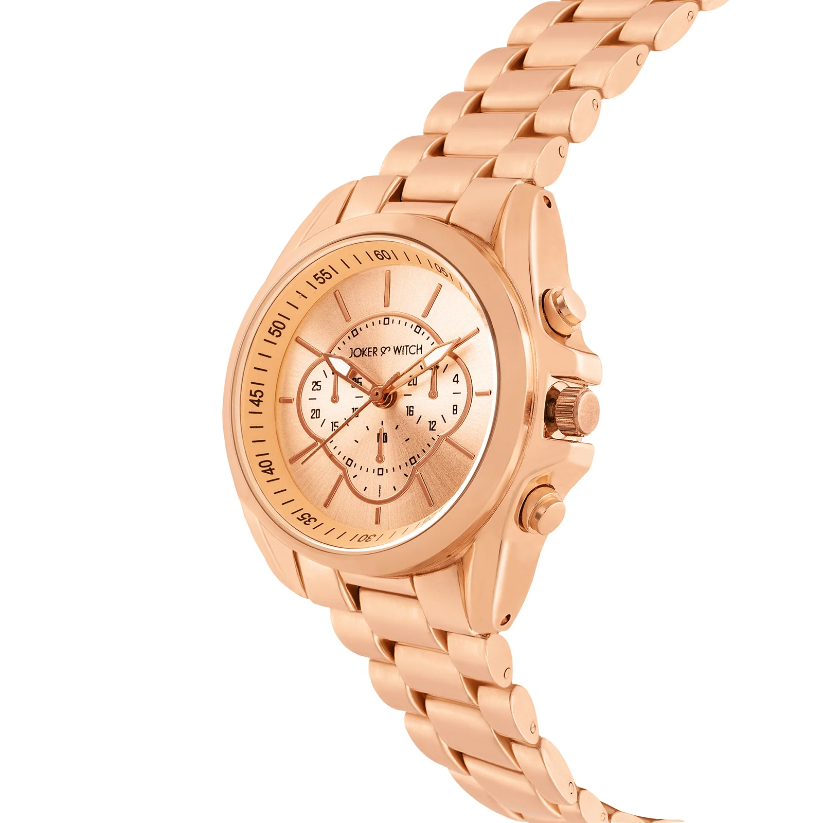 Stellar Rose Gold Large Dial Linked Chain Strap Women's Watch - Image 4