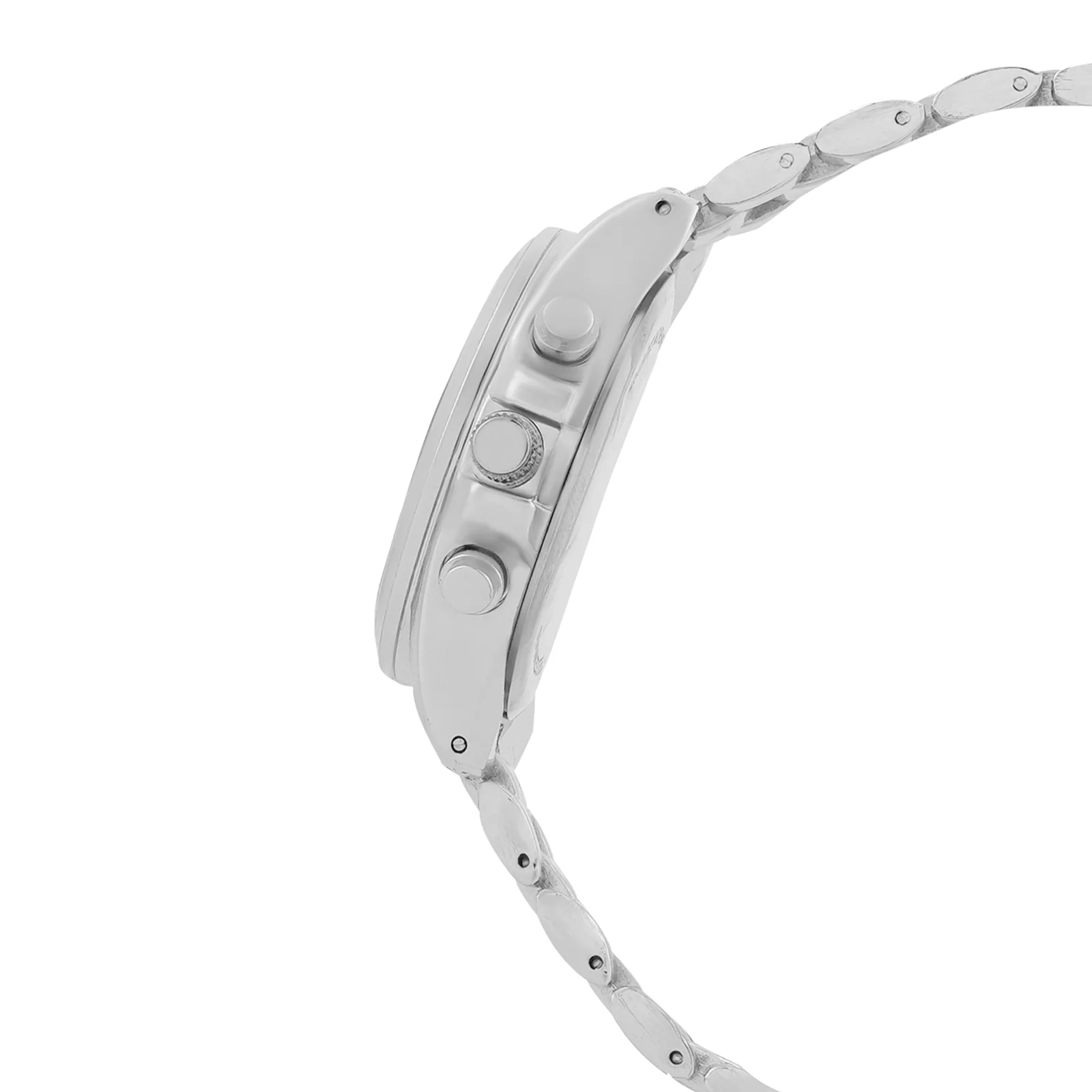 Stellar White Large Dial Silver Linked Chain Strap Women's Watch - Image 5