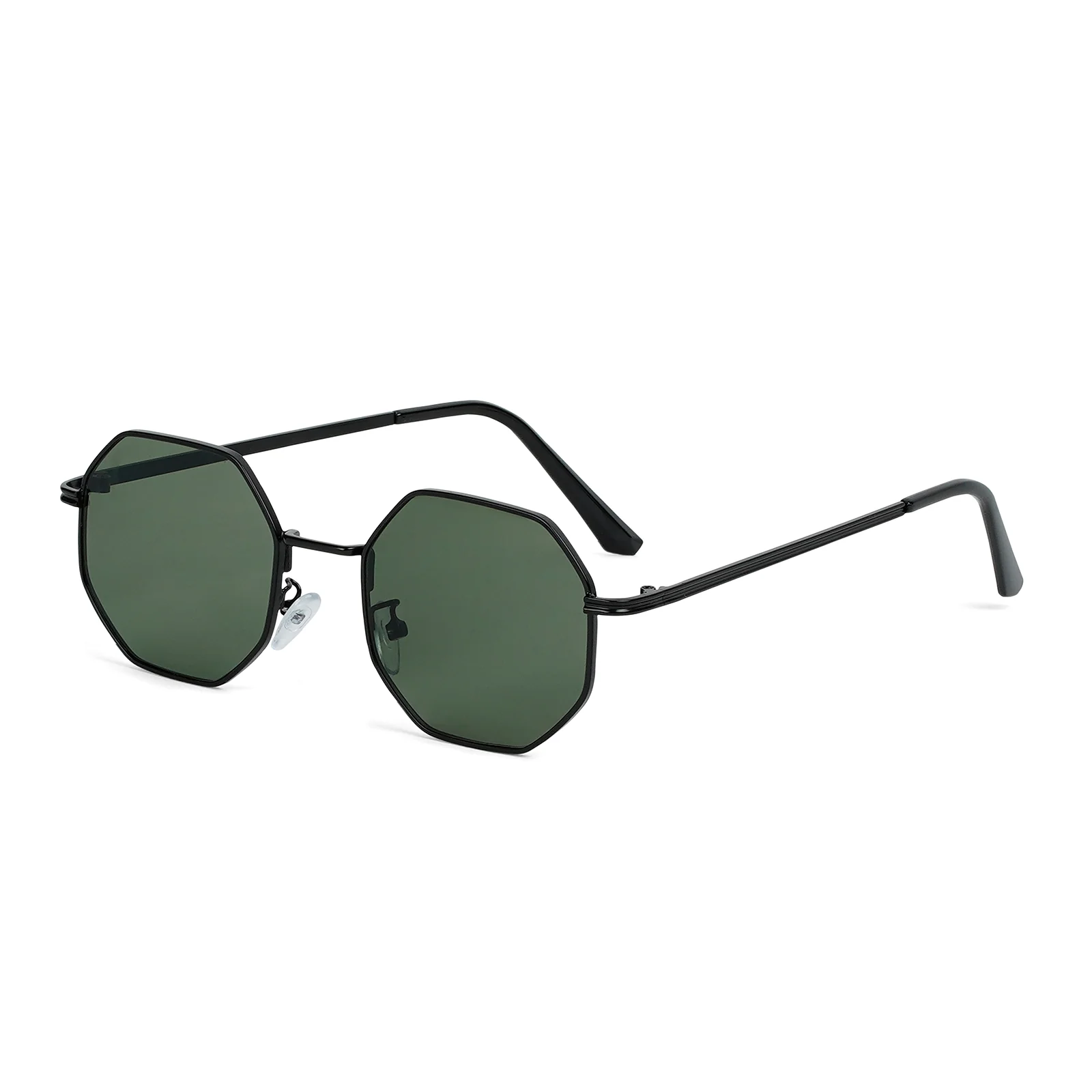 Suga Octagon Round Black and Green Sunglasses - Image 4