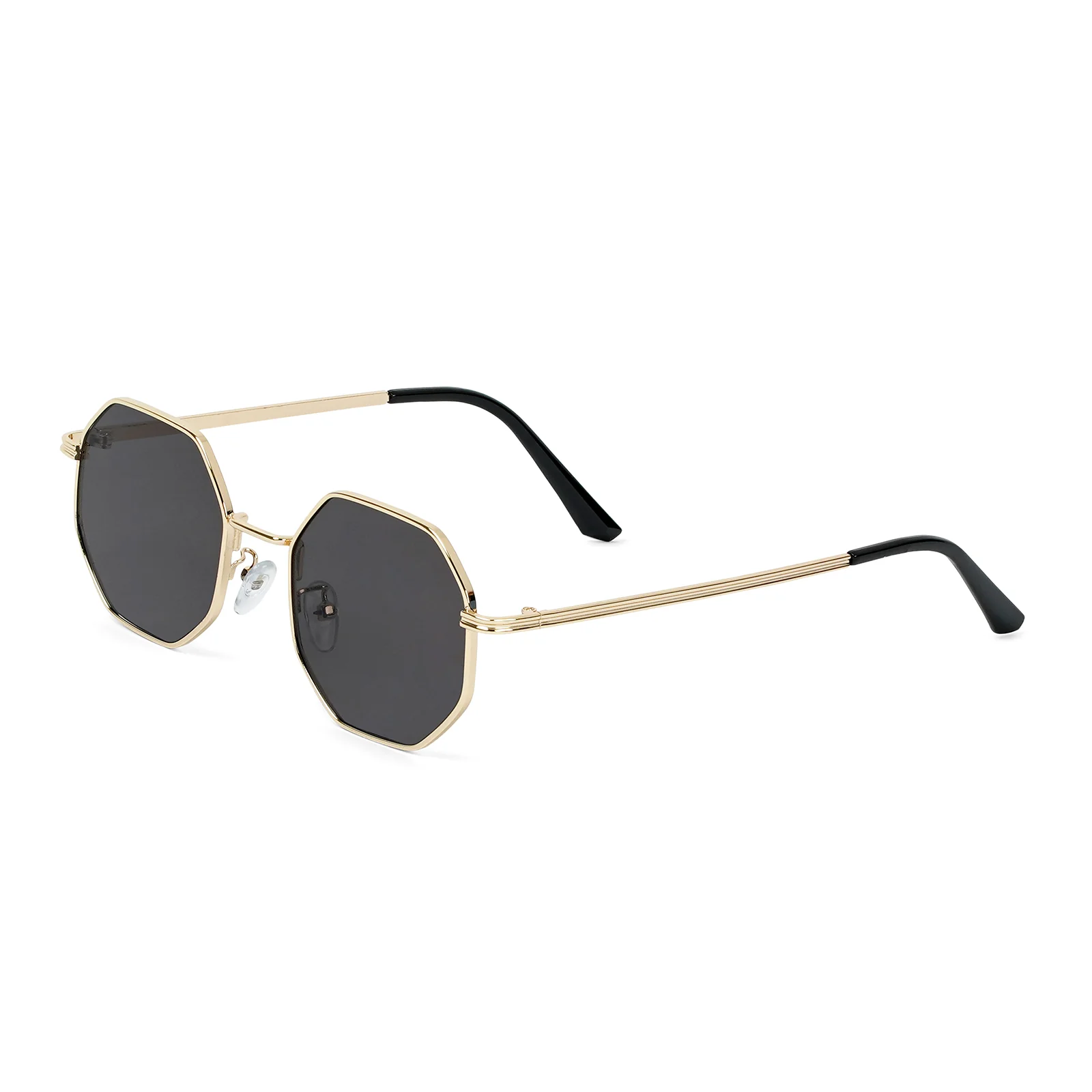 Suga Octagon Round Gold Black Sunglasses - Image 4