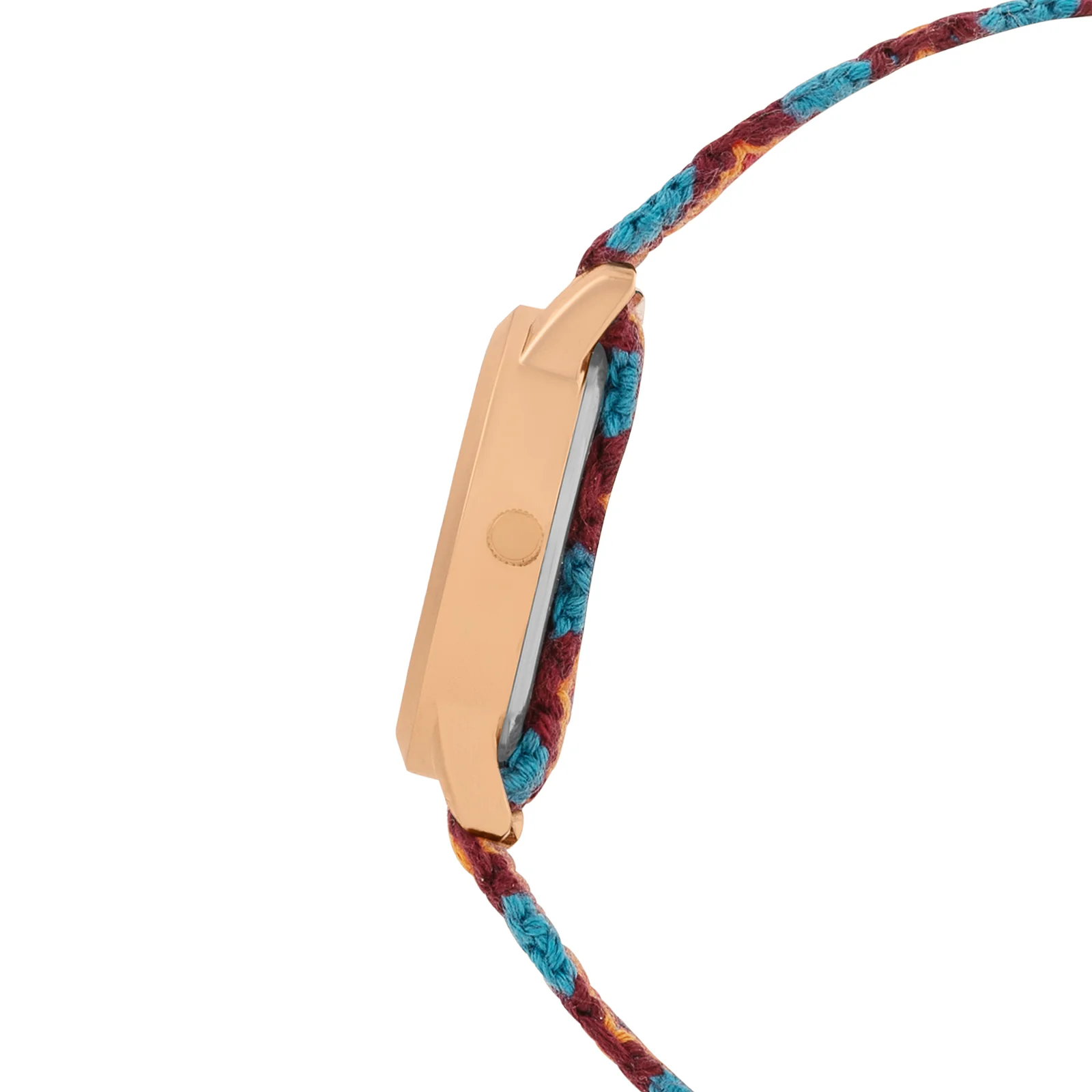 Sundown Strand Rose Gold Medium Dial Multicolor Macrame Strap Women's Watch - Image 5