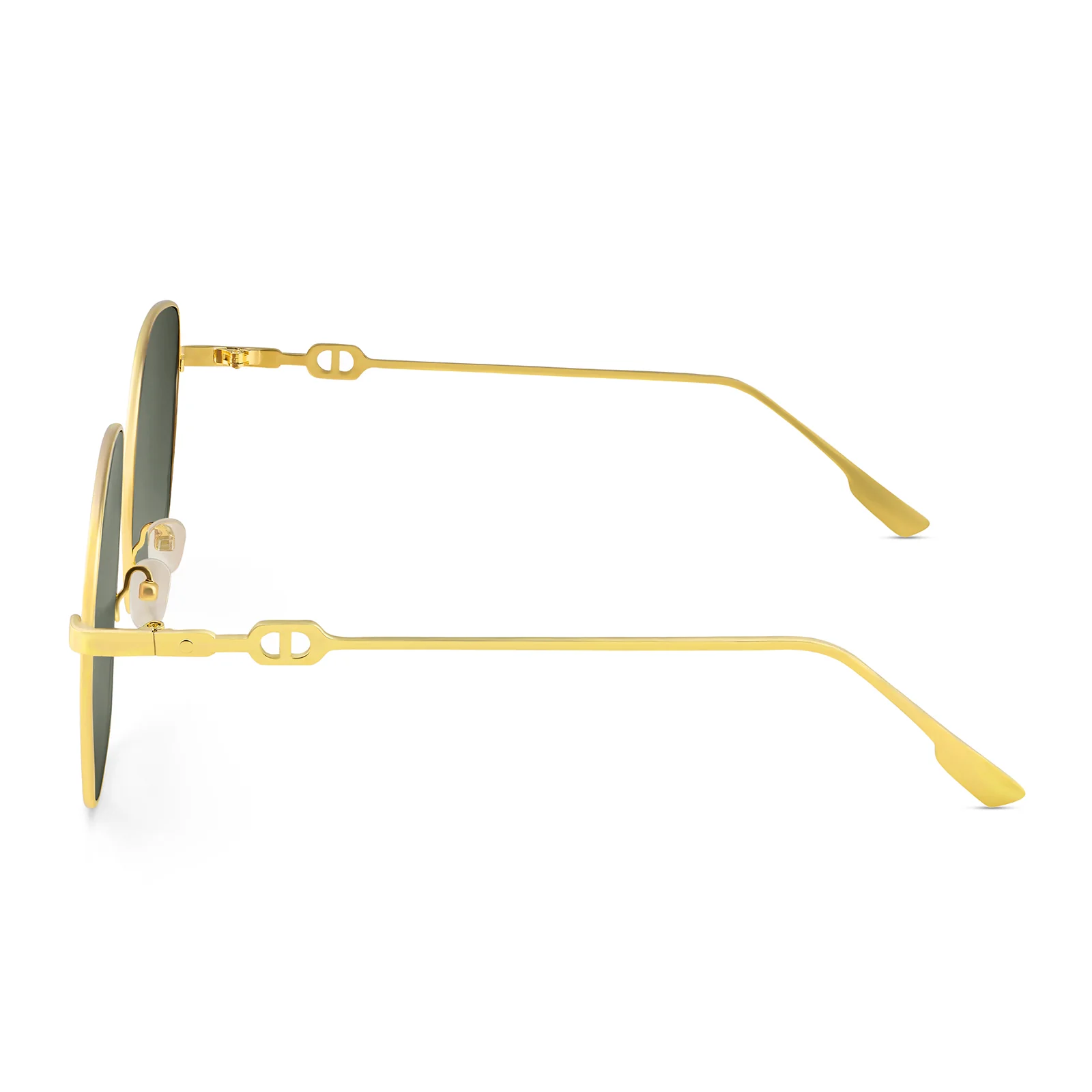 Sunkissed Square Dark Brown and Gold Oversized Sunglasses - Image 6