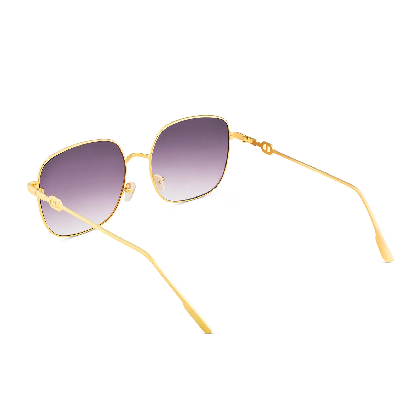 Sunkissed Square Purple and Gold Oversized Sunglasses - Image 3