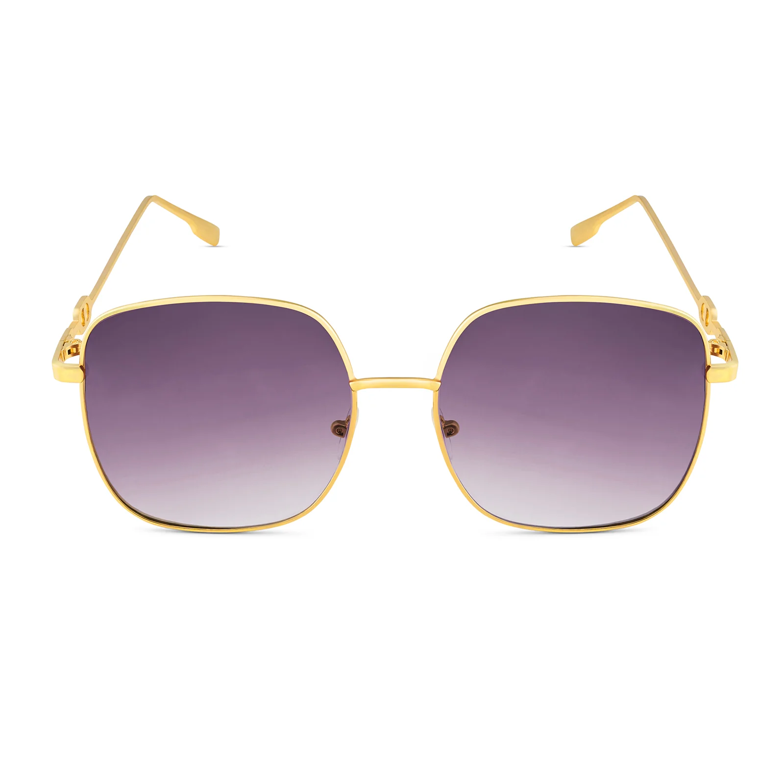 Sunkissed Square Purple and Gold Oversized Sunglasses - Image 4