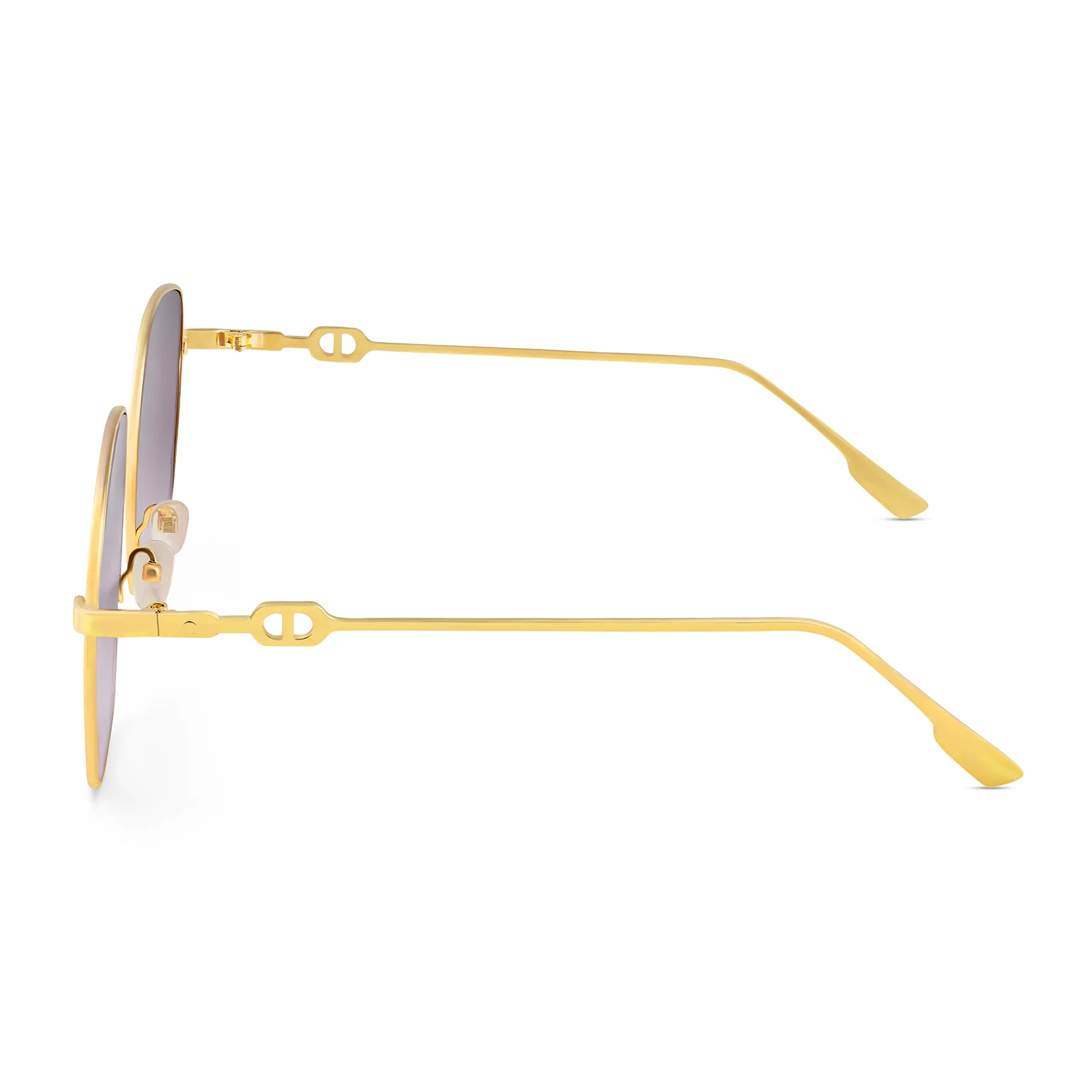 Sunkissed Square Purple and Gold Oversized Sunglasses - Image 6