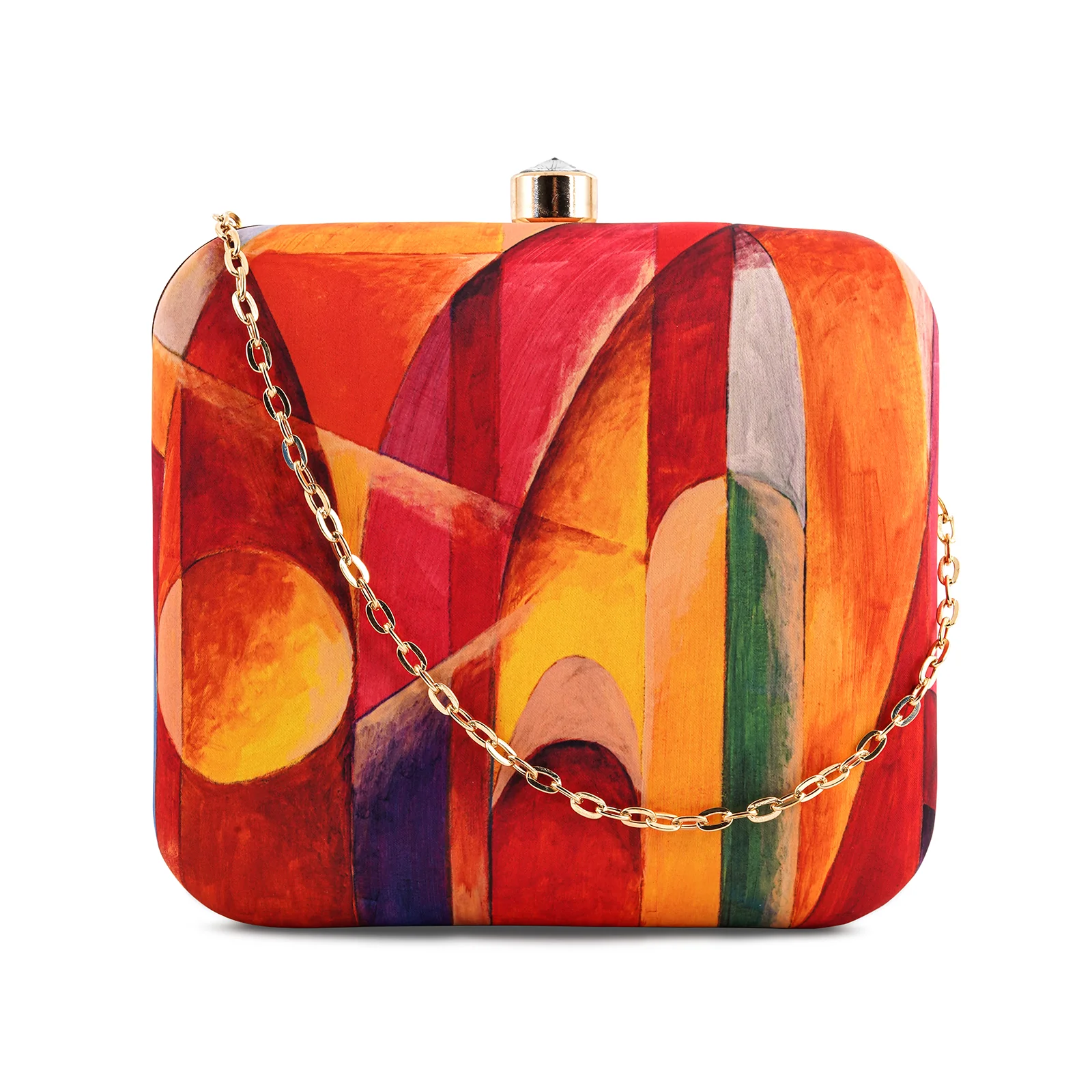 Sunny Amber Multicolour Printed Clutch - Image 3