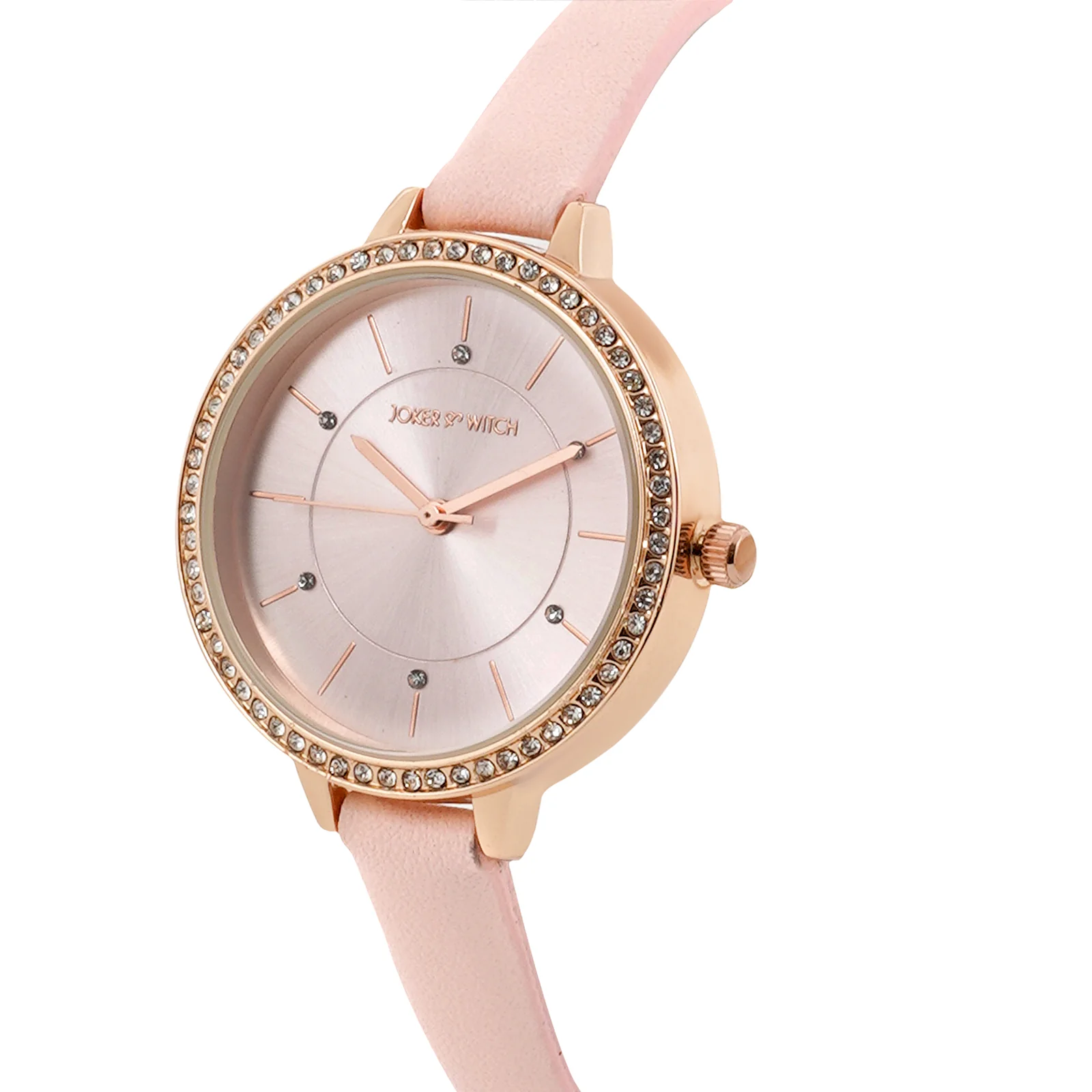 Sunrise Pink Medium Rhinestone Dial PU Strap Women's Watch - Image 4