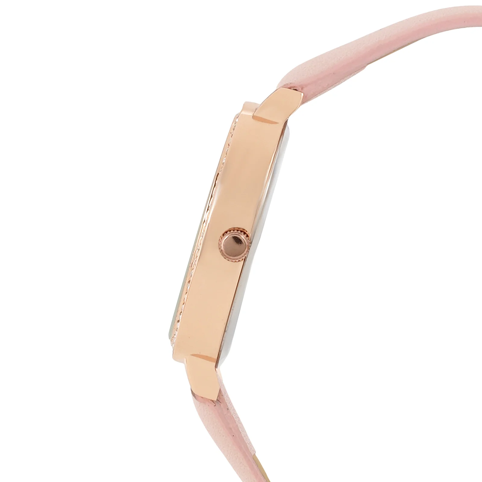Sunrise Pink Medium Rhinestone Dial PU Strap Women's Watch - Image 5