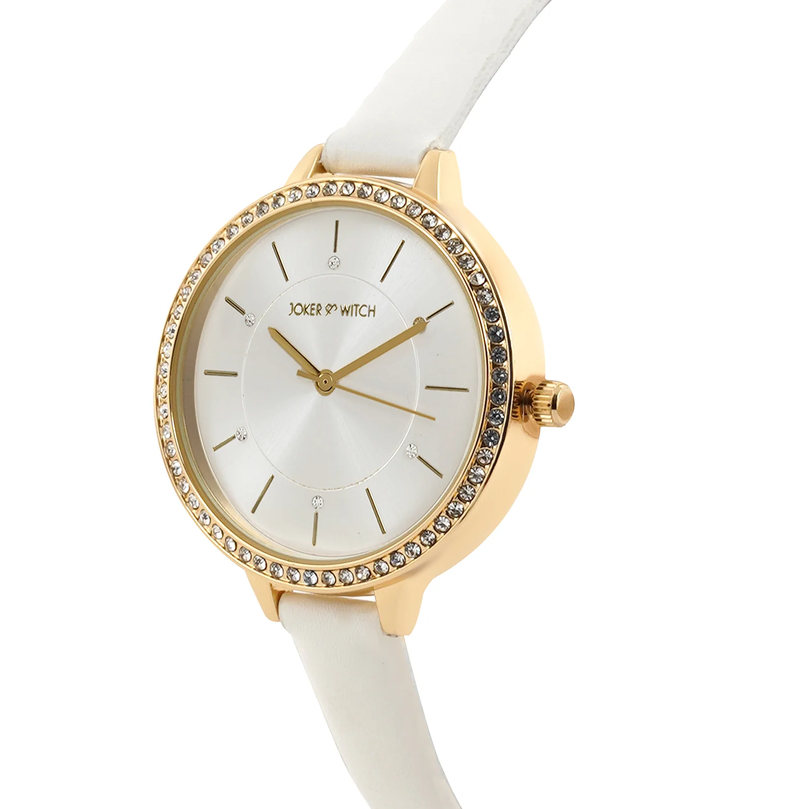 Sunrise Silver Medium Rhinestone Dial PU Strap Women's Watch - Image 4