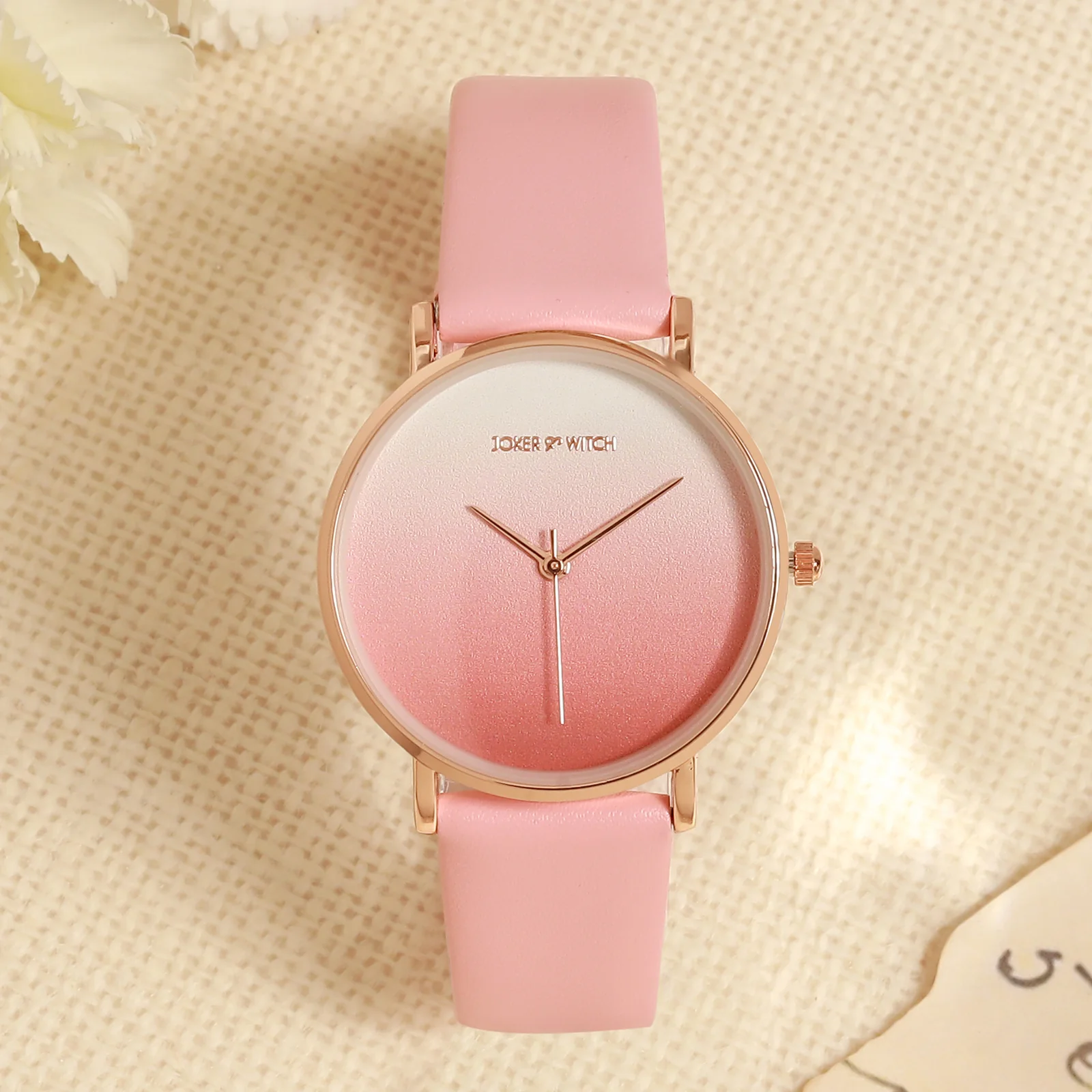 Printed Sunrise Pink Medium Dial PU Strap Women's Watch - Image 3