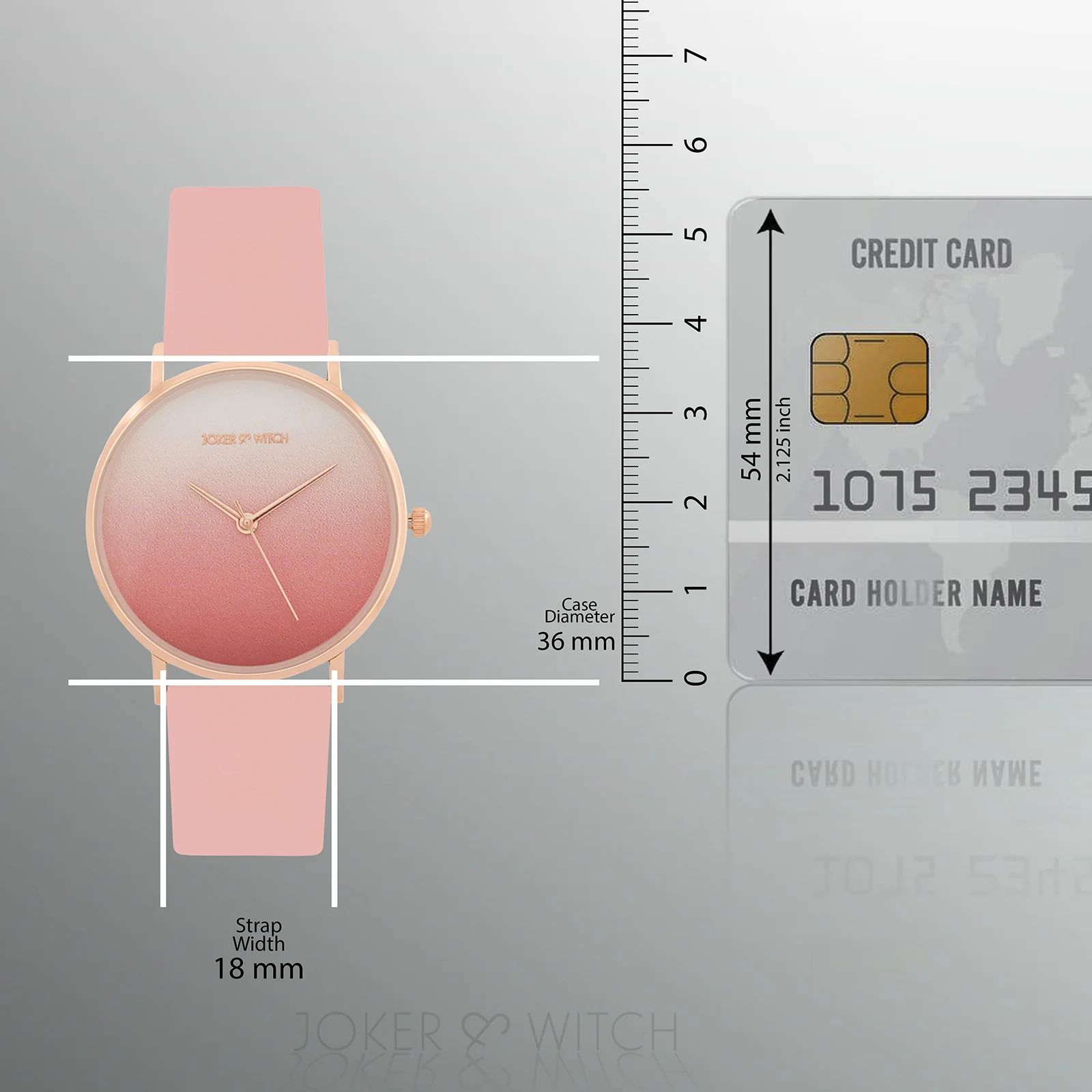 Printed Sunrise Pink Medium Dial PU Strap Women's Watch - Image 8