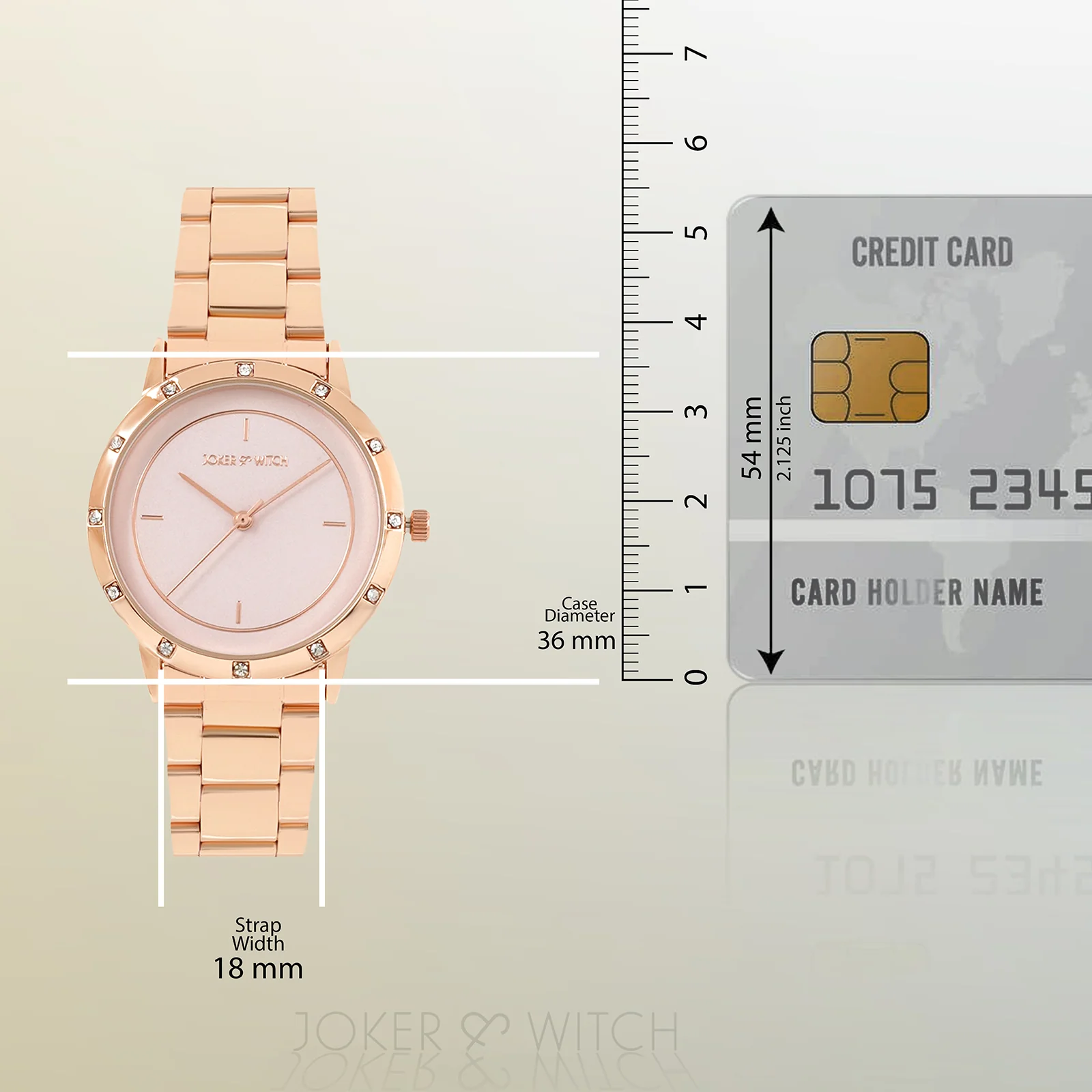 Sunset Pink Medium Rhinestone Dial Rose Gold Linked Chain Strap Women's Watch - Image 8