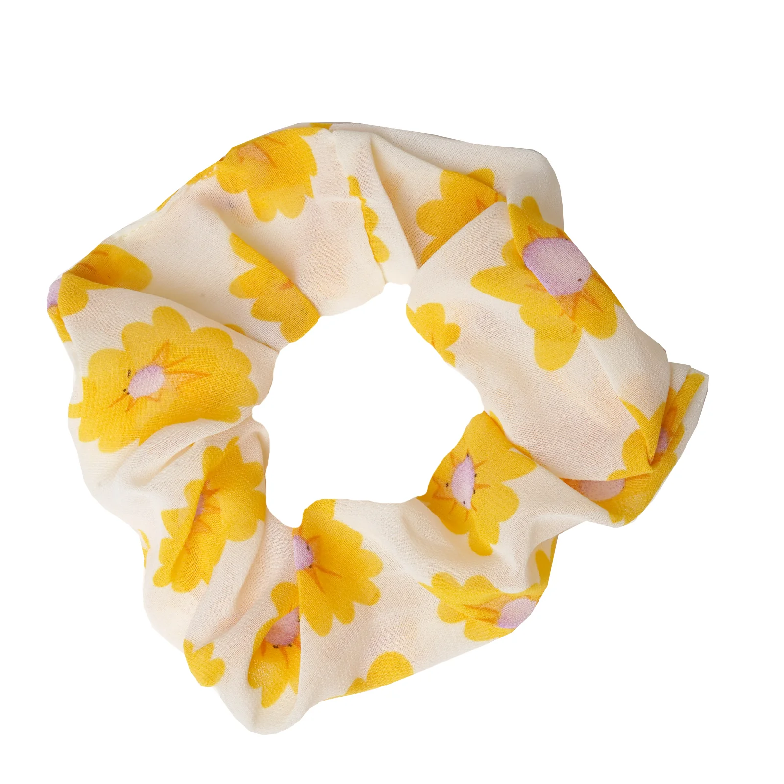 Sunshine Chiffon Yellow Scrunchie - Image 2