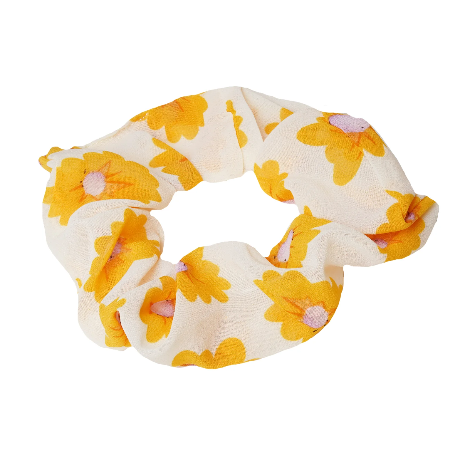 Sunshine Chiffon Yellow Scrunchie - Image 3