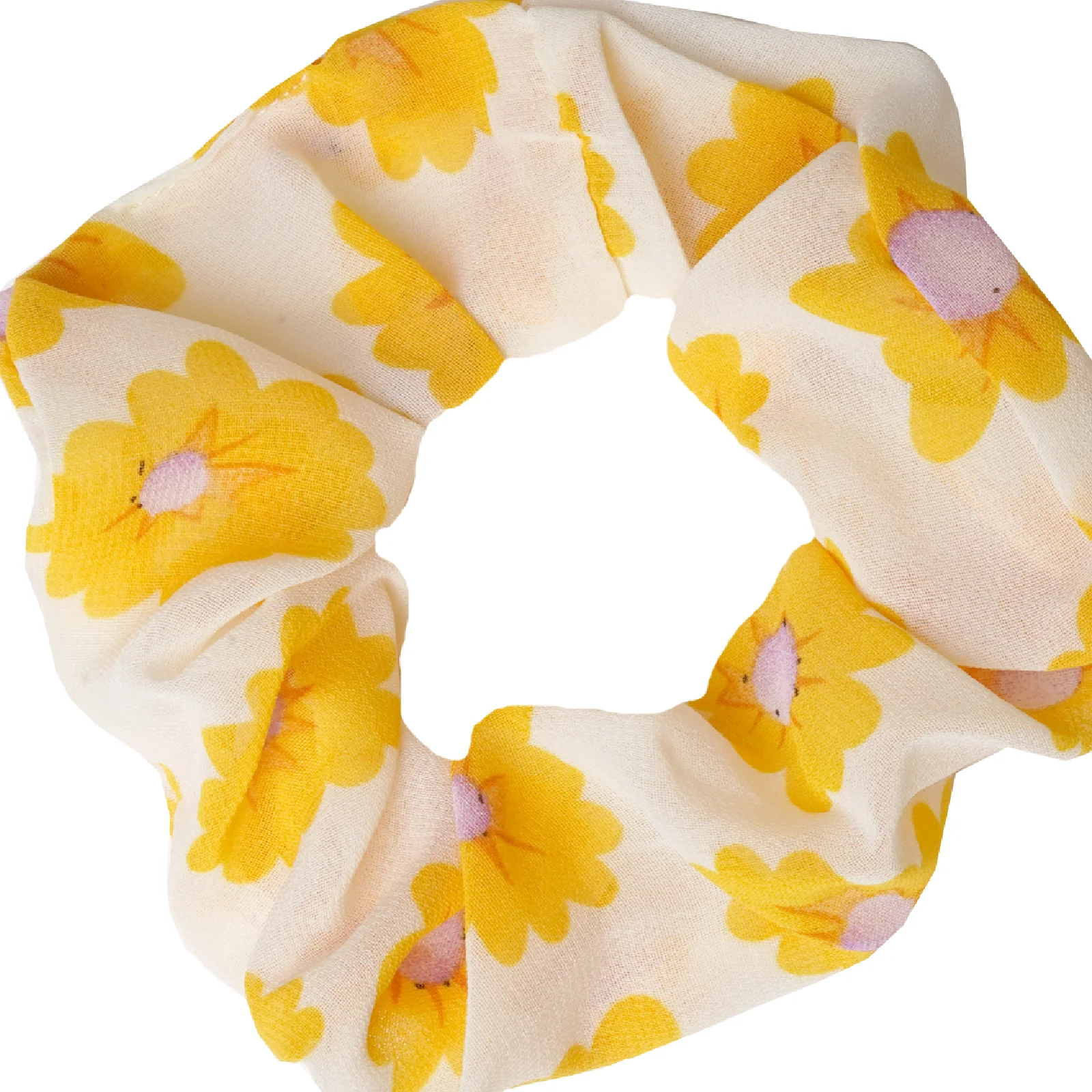 Sunshine Chiffon Yellow Scrunchie - Image 4