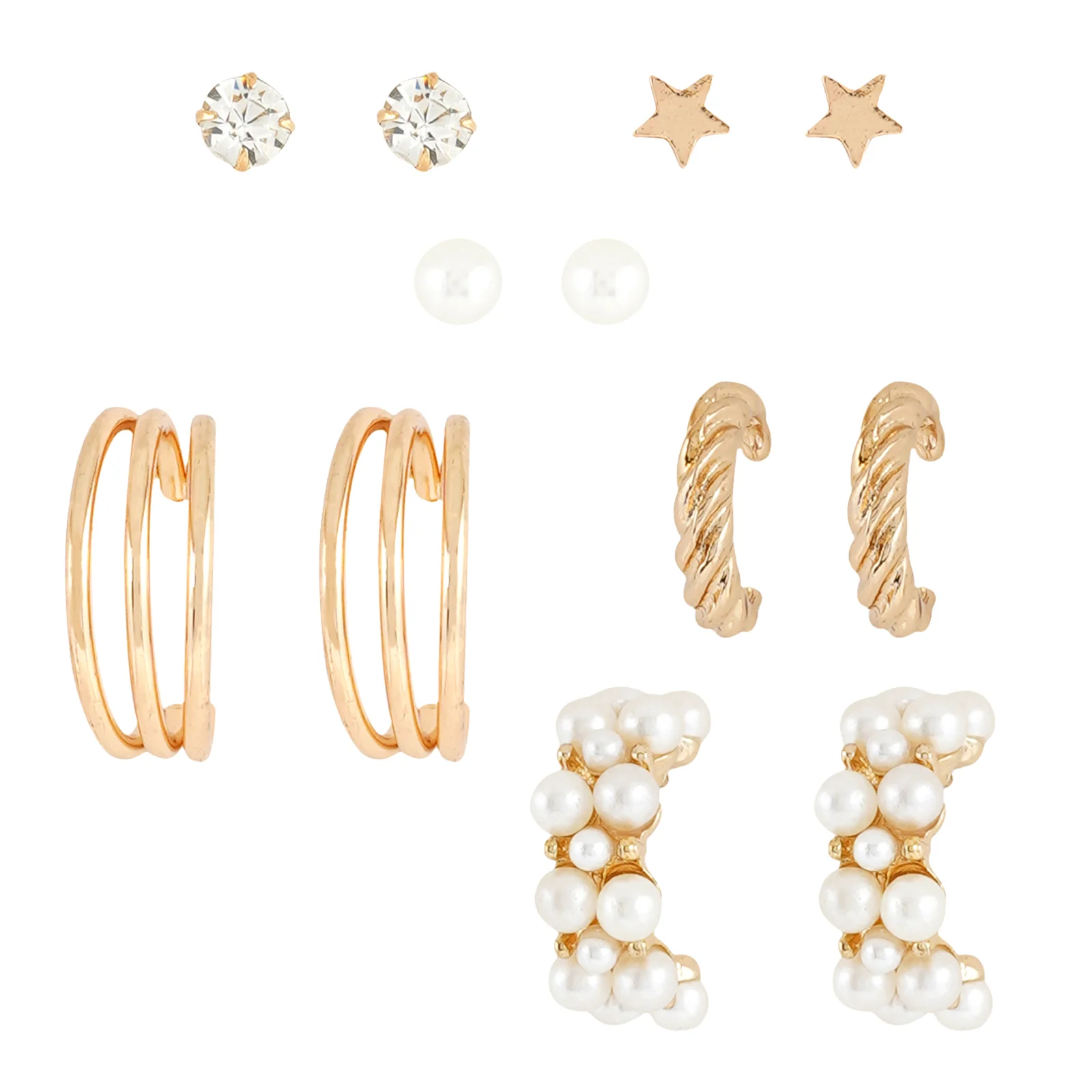Tasha Tassle Hoop Stud Combo Earring Set - Image 3