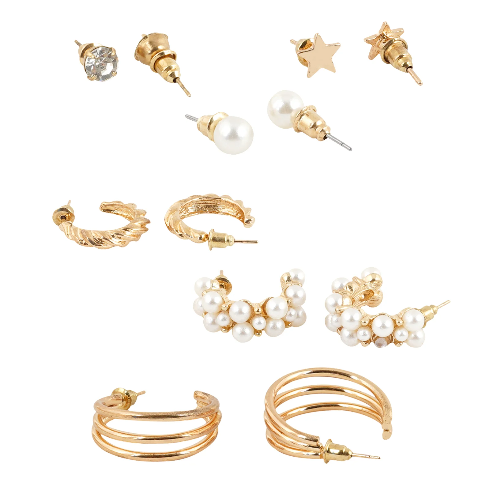 Tasha Tassle Hoop Stud Combo Earring Set - Image 4