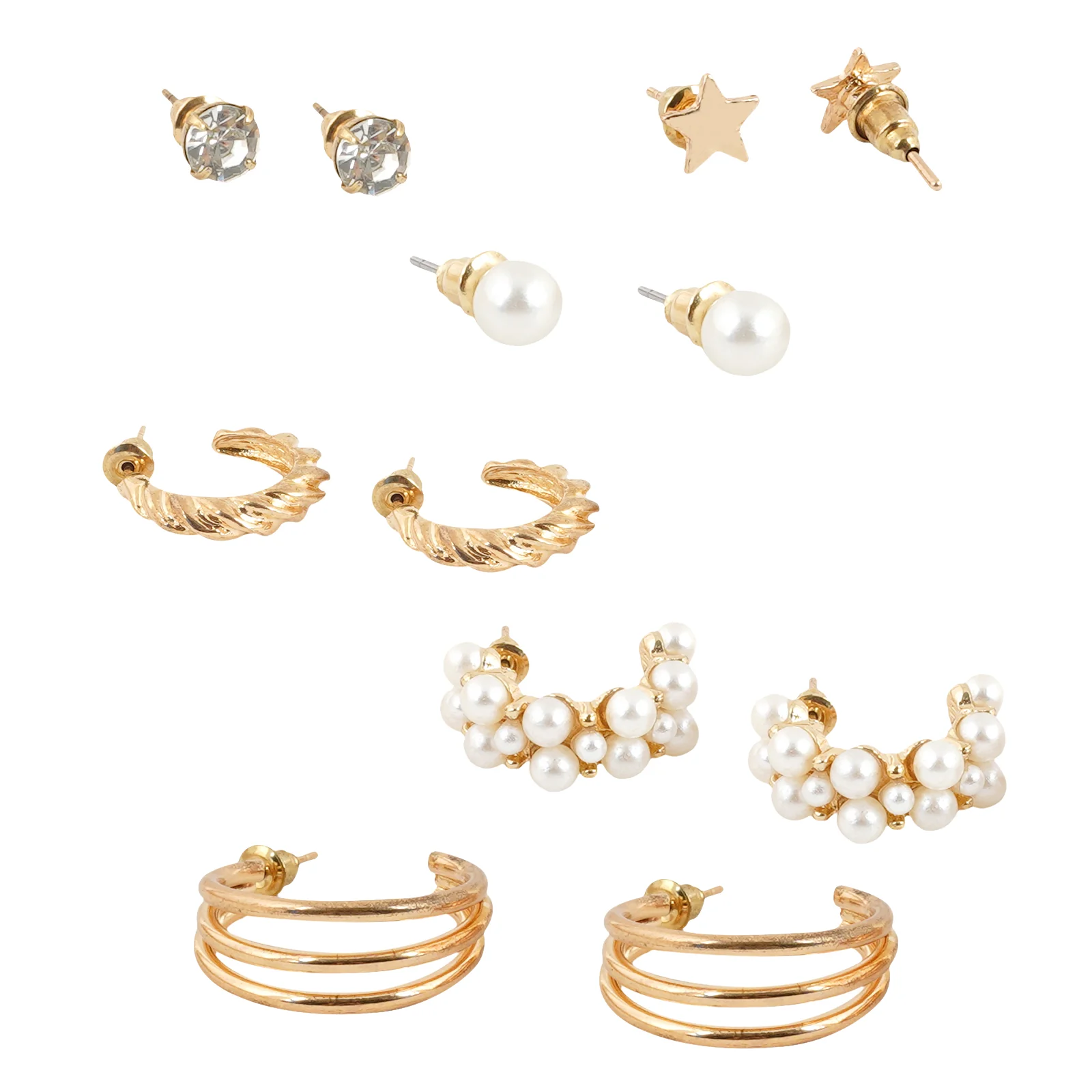 Tasha Tassle Hoop Stud Combo Earring Set - Image 5