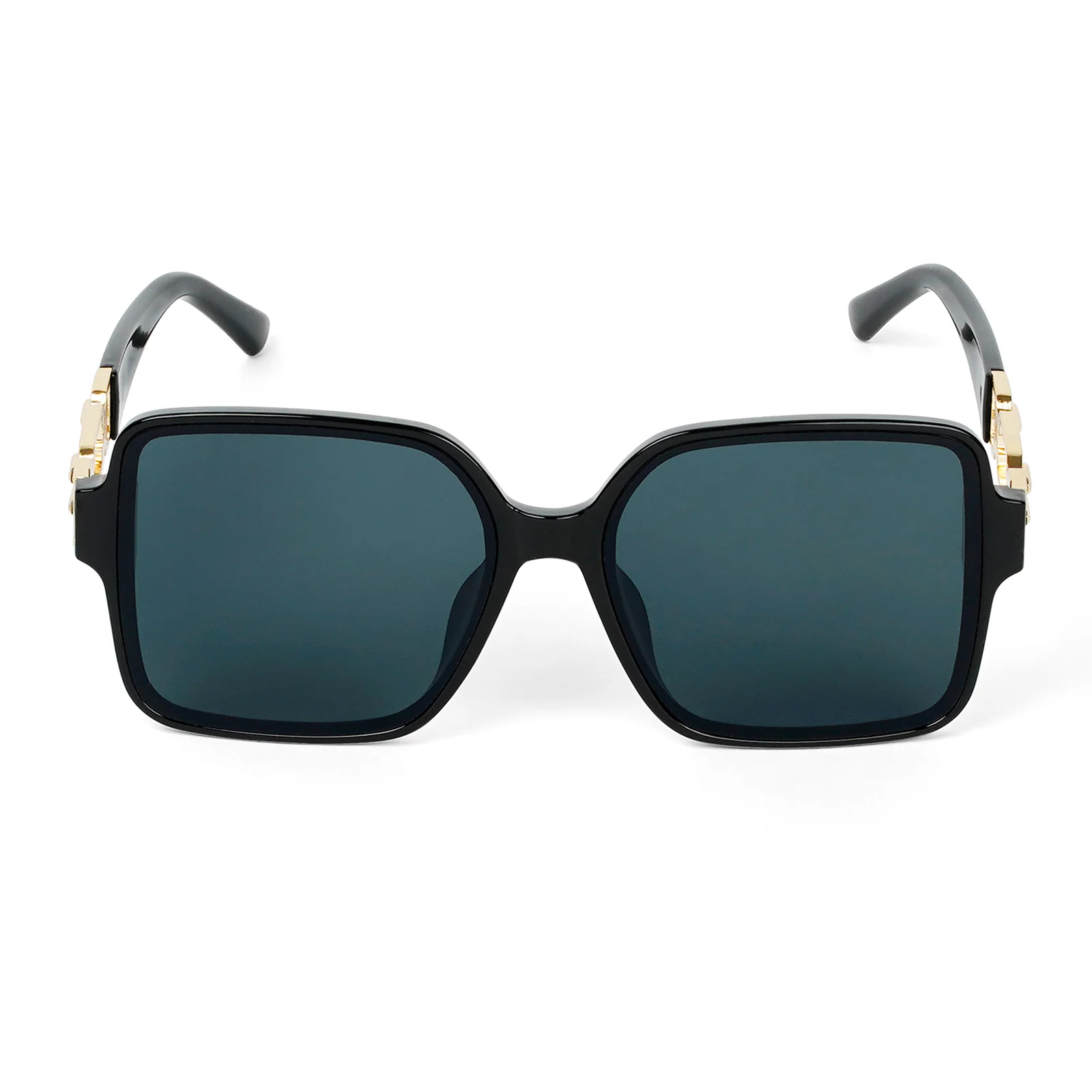 Tea Party Square Black Sunglasses - Image 2