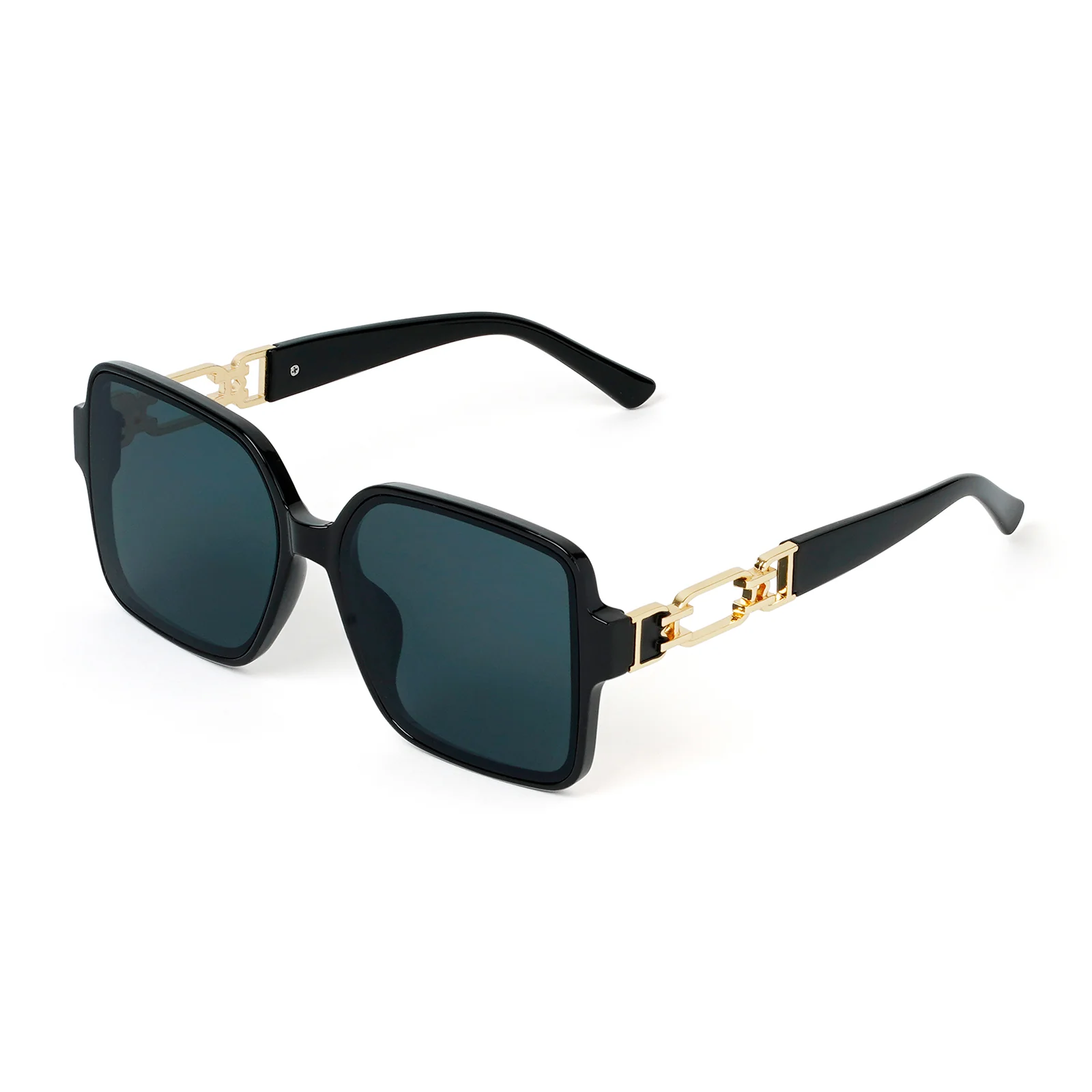 Tea Party Square Black Sunglasses - Image 3