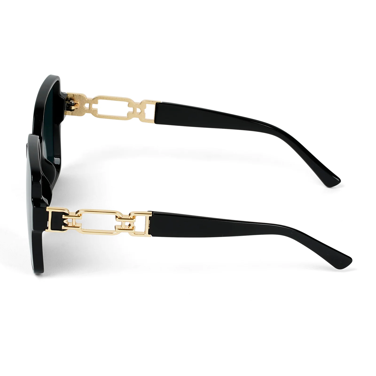 Tea Party Square Black Sunglasses - Image 4