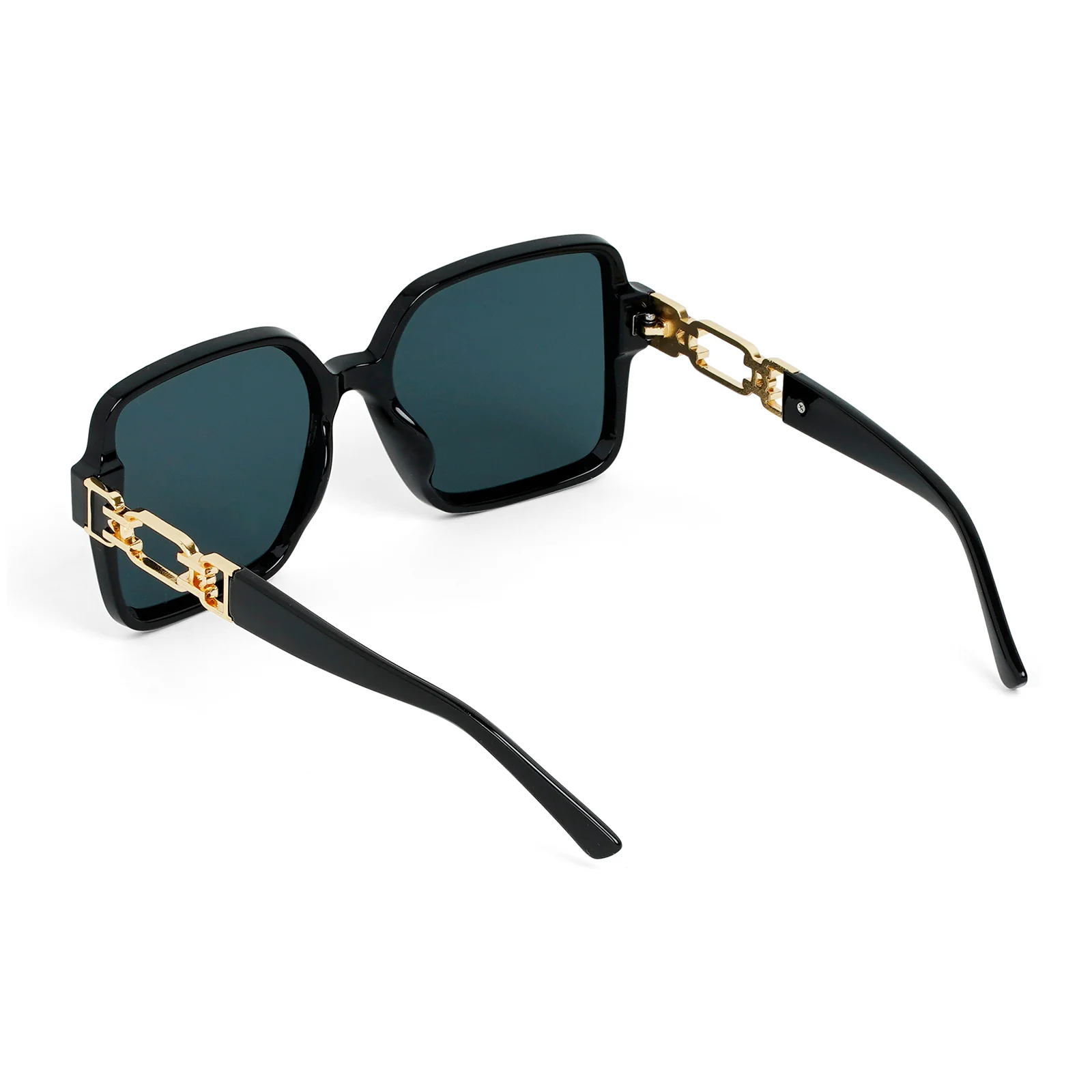 Tea Party Square Black Sunglasses - Image 5
