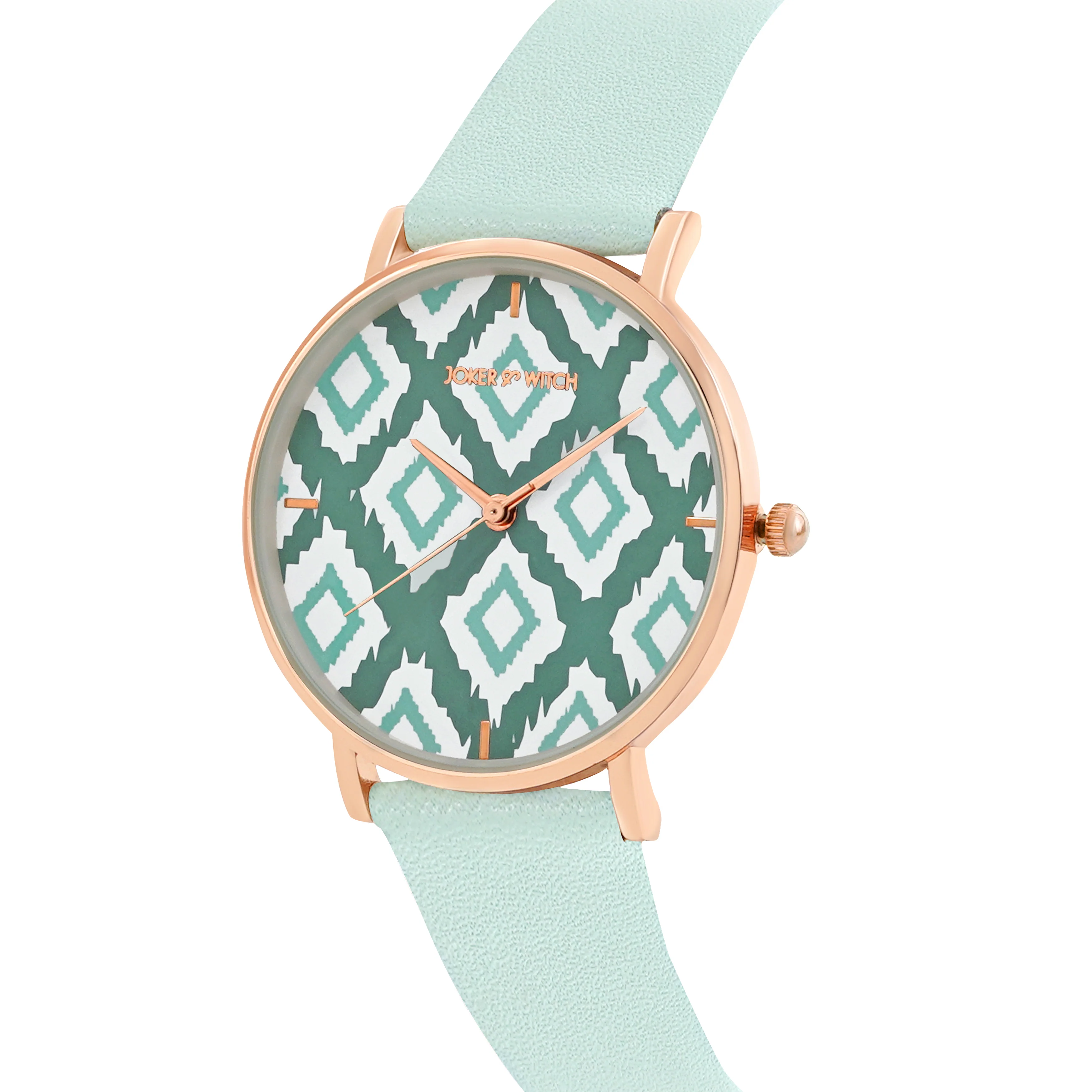 Printed Teal Trip Medium Dial Green PU Strap Women's Watch - Image 4