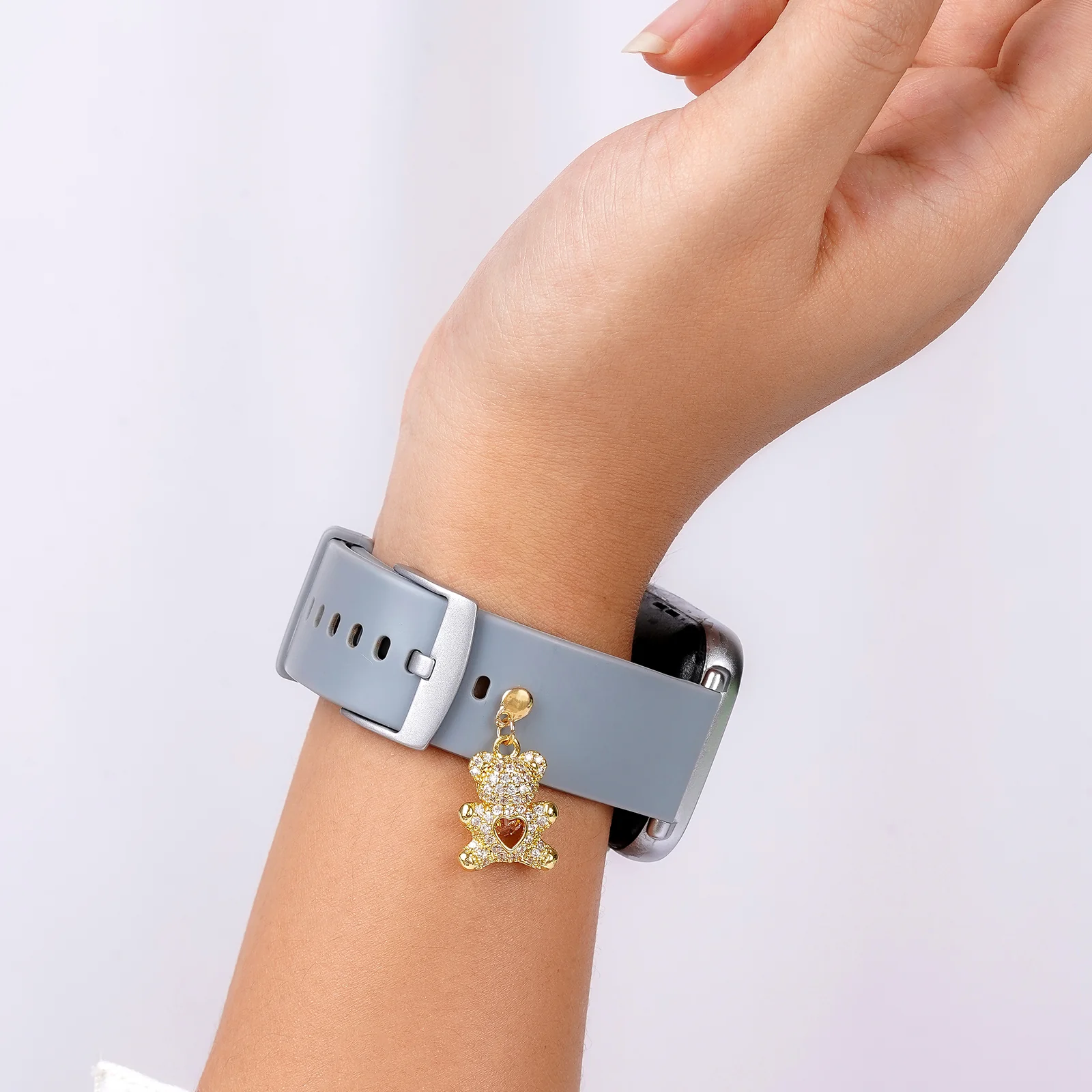 Teddy Bear Gold Pin Watch Charm - Image 2