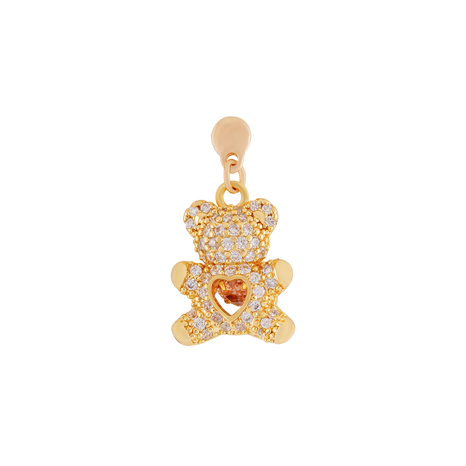 Teddy Bear Gold Pin Watch Charm - Image 3