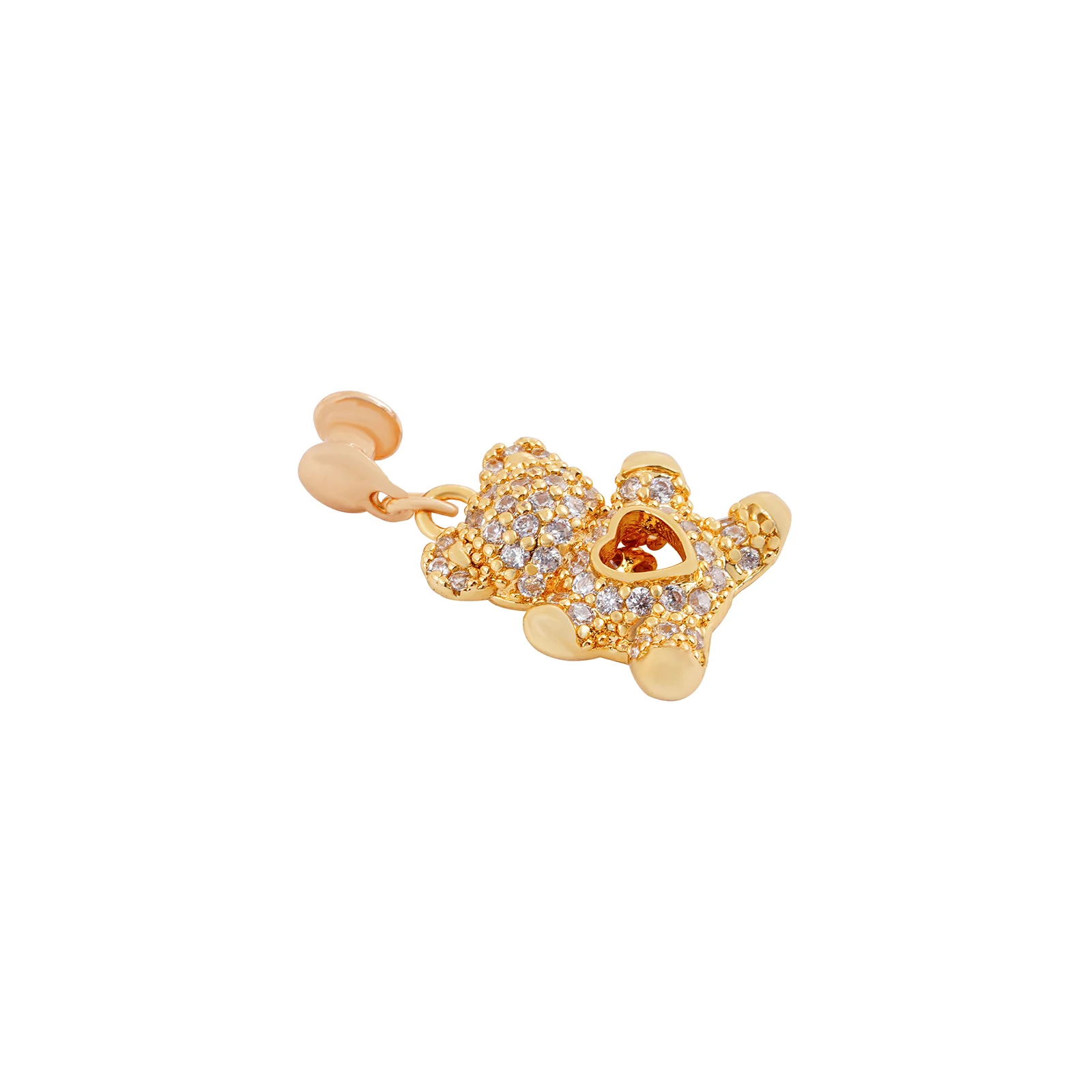 Teddy Bear Gold Pin Watch Charm - Image 5