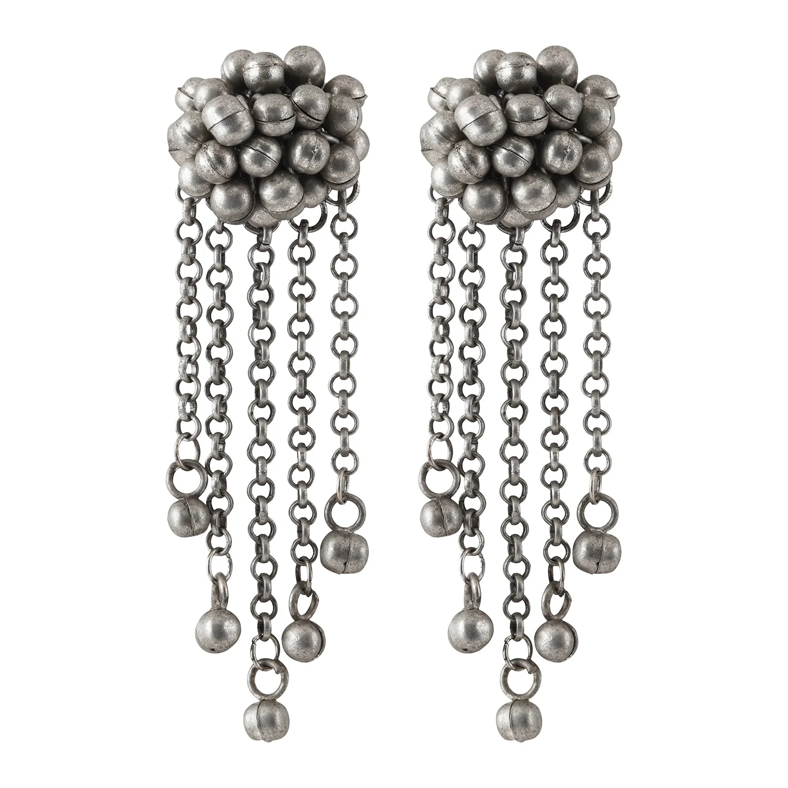 Teejh Aabida Ghungroo Silver Oxidised Earring - Image 3